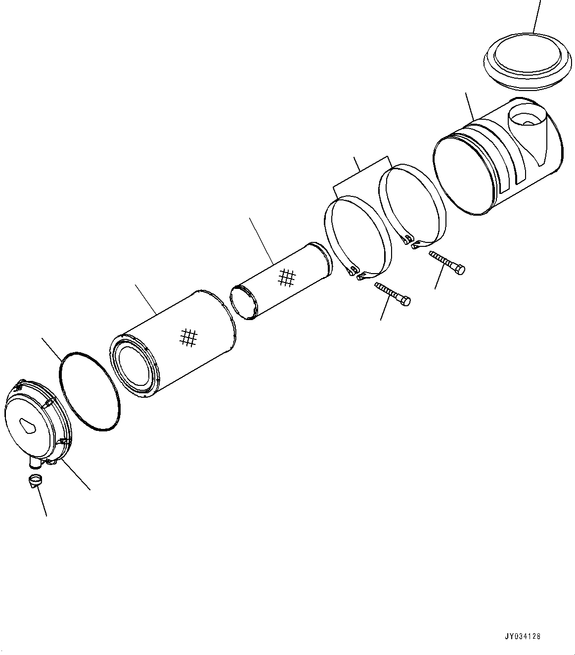 Komatsu parts book diagram for HD605-8 S/N 30072-UP (For KAL): PLATFORM GROUP, AIR CLEANER ASSEMBLY(#30001-30014)