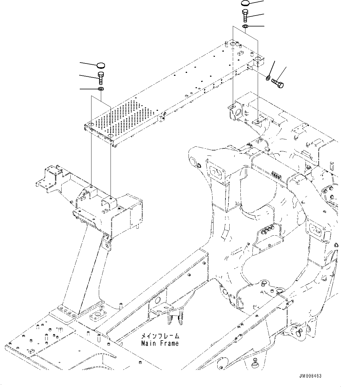 Komatsu parts book diagram for HD605-8 S/N 30072-UP (For KAL): PLATFORM GROUP, MOUNTING (#30001-)