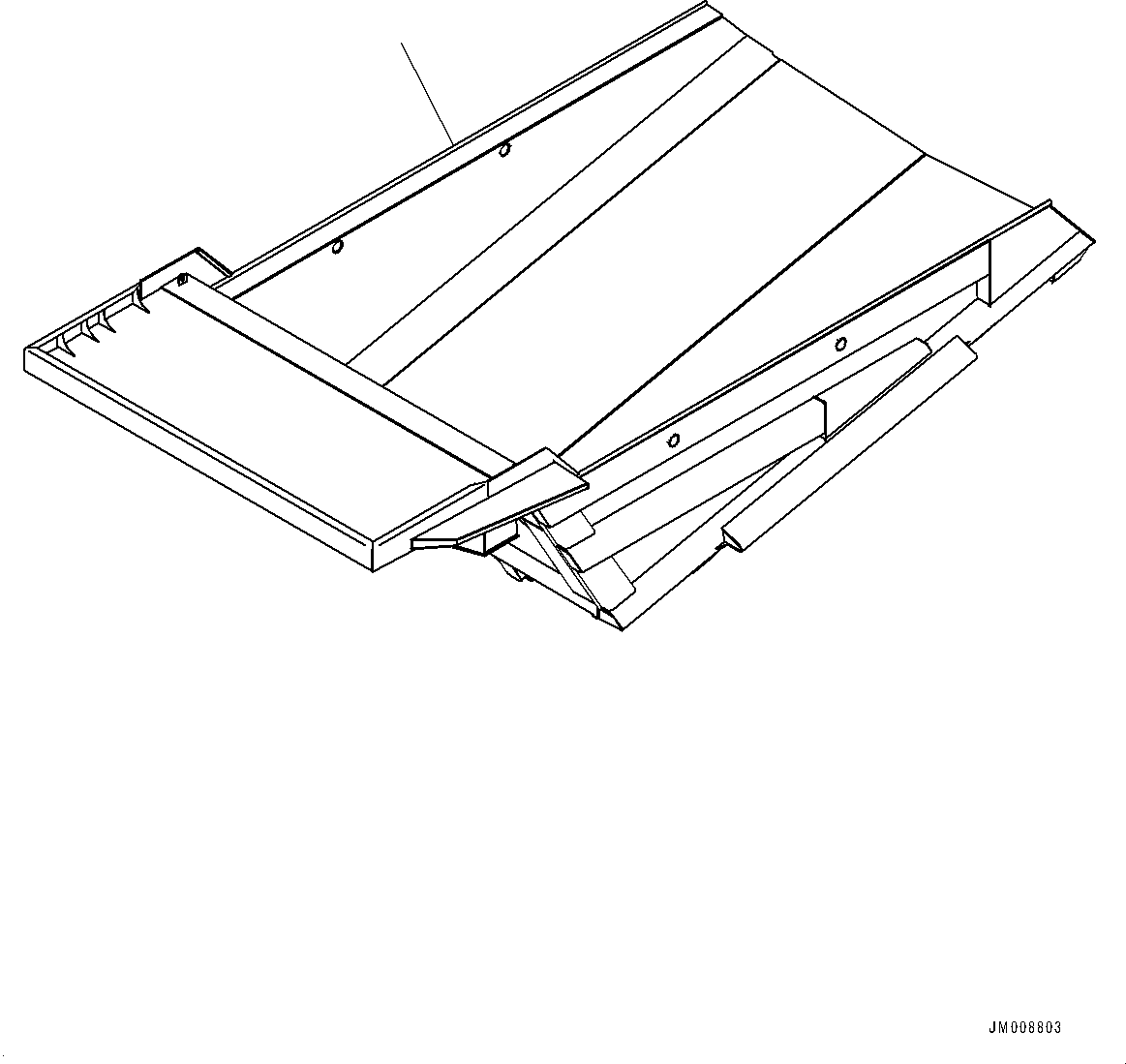 Komatsu parts book diagram for HD605-8 S/N 30072-UP (For KAL): BODY, (WITH BOTTOM PLATE THICKNESS 25MM, SPILL GUARD 300MM) (#30001-)