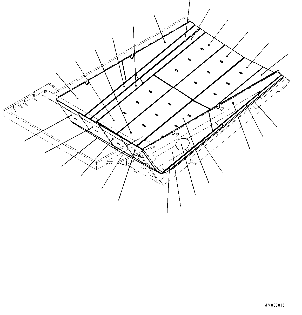 Komatsu parts book diagram for HD605-8 S/N 30072-UP (For KAL): BODY, STEEL LINER (#30001-)