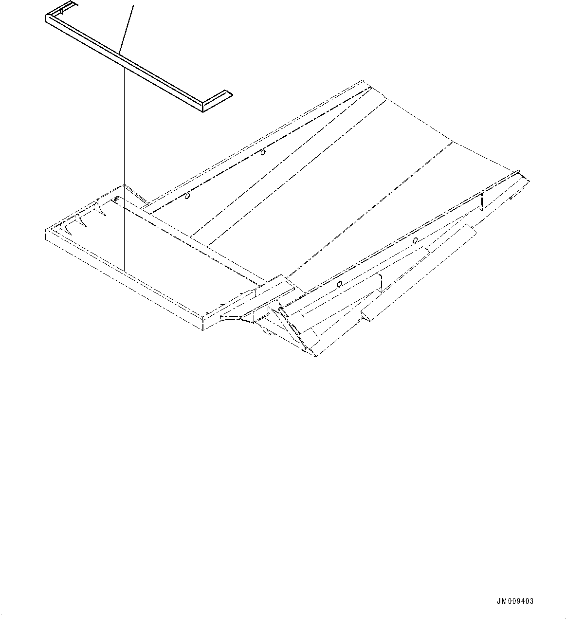 Komatsu parts book diagram for HD605-8 S/N 30072-UP (For KAL): BODY, SPILL GUARD (#30001-)