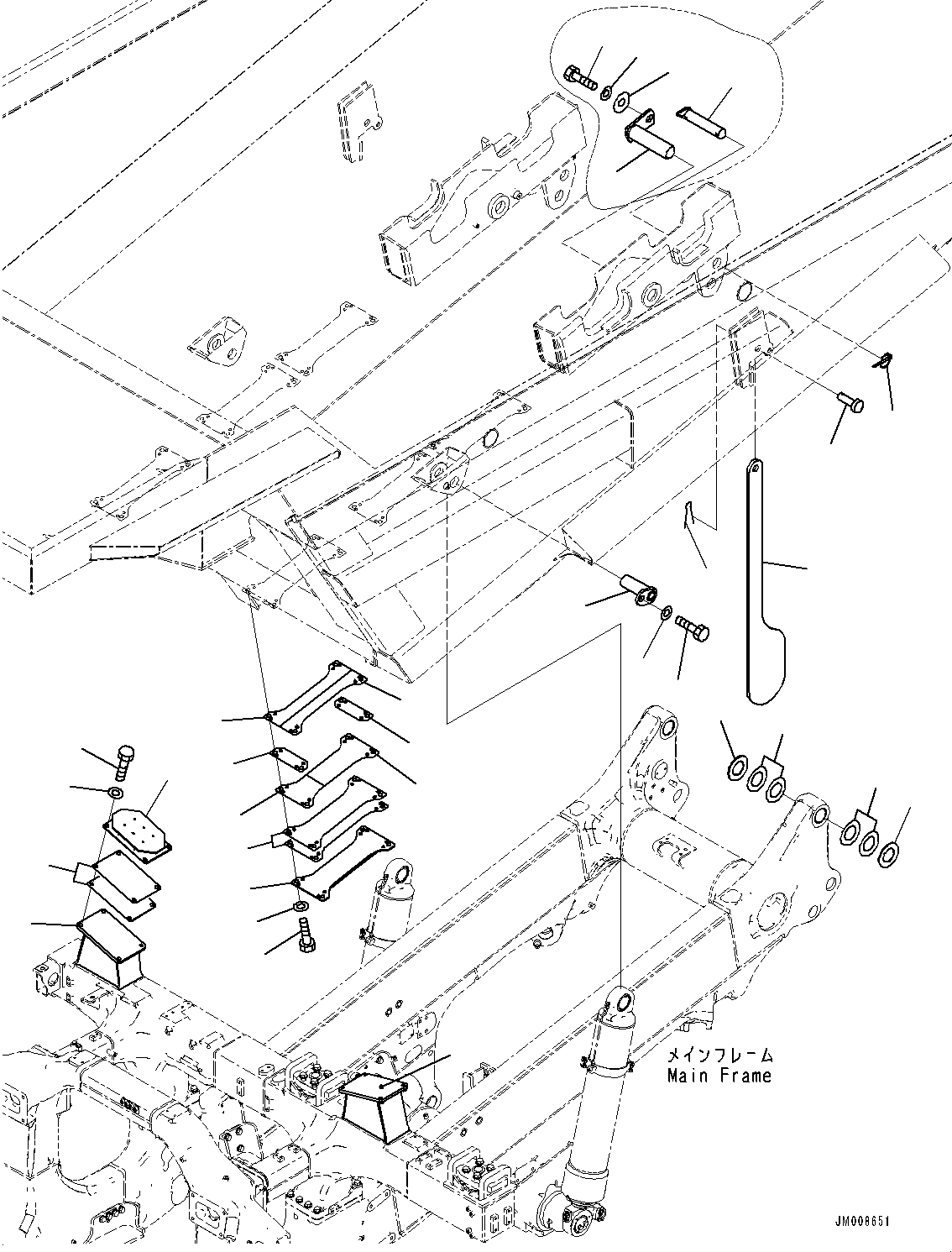 Komatsu parts book diagram for HD605-8 S/N 30072-UP (For KAL): BODY RELATED PARTS (#30001-)