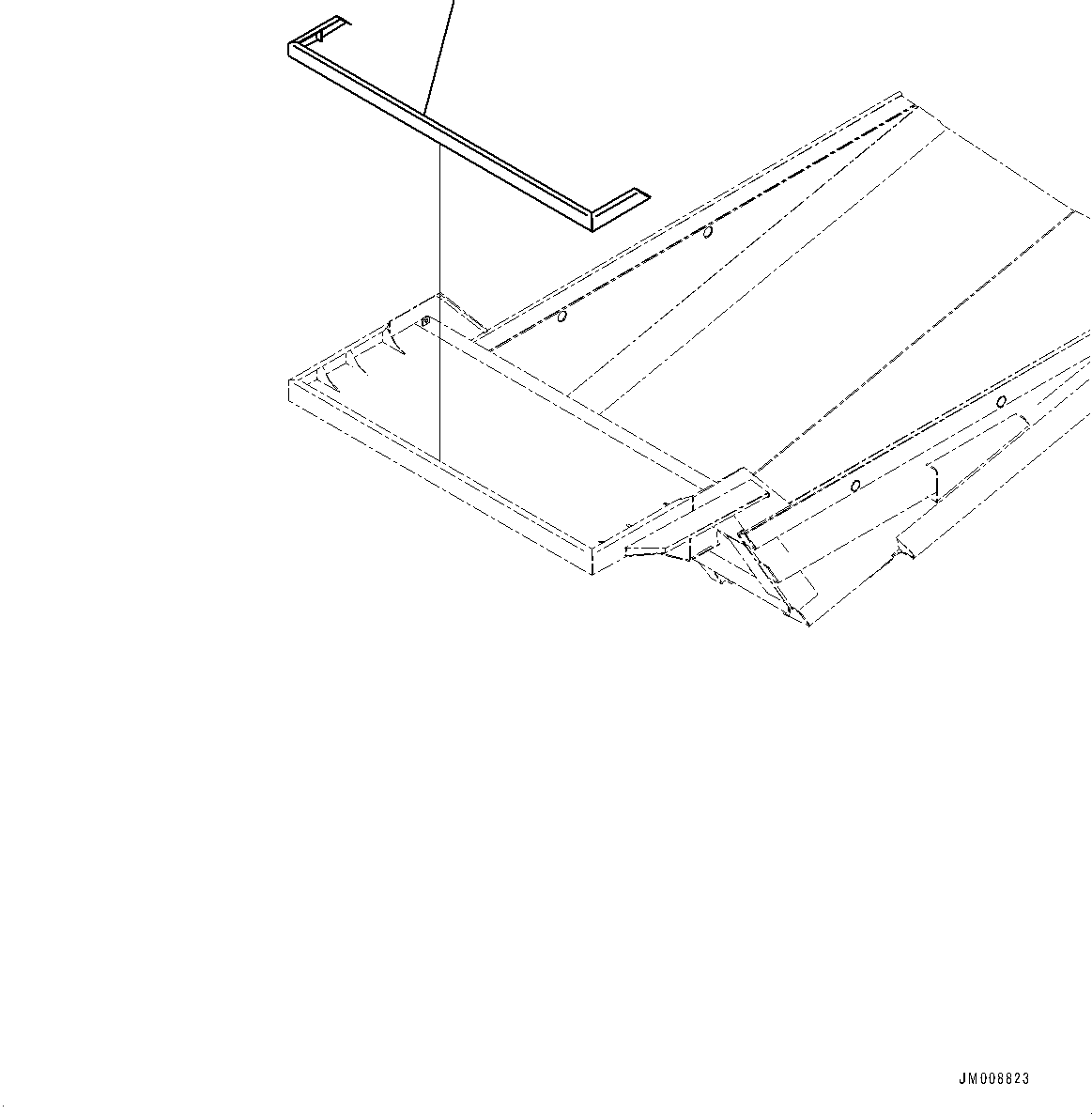 Komatsu parts book diagram for HD605-8 S/N 30072-UP (For KAL): SPILL GUARD (#30001-)