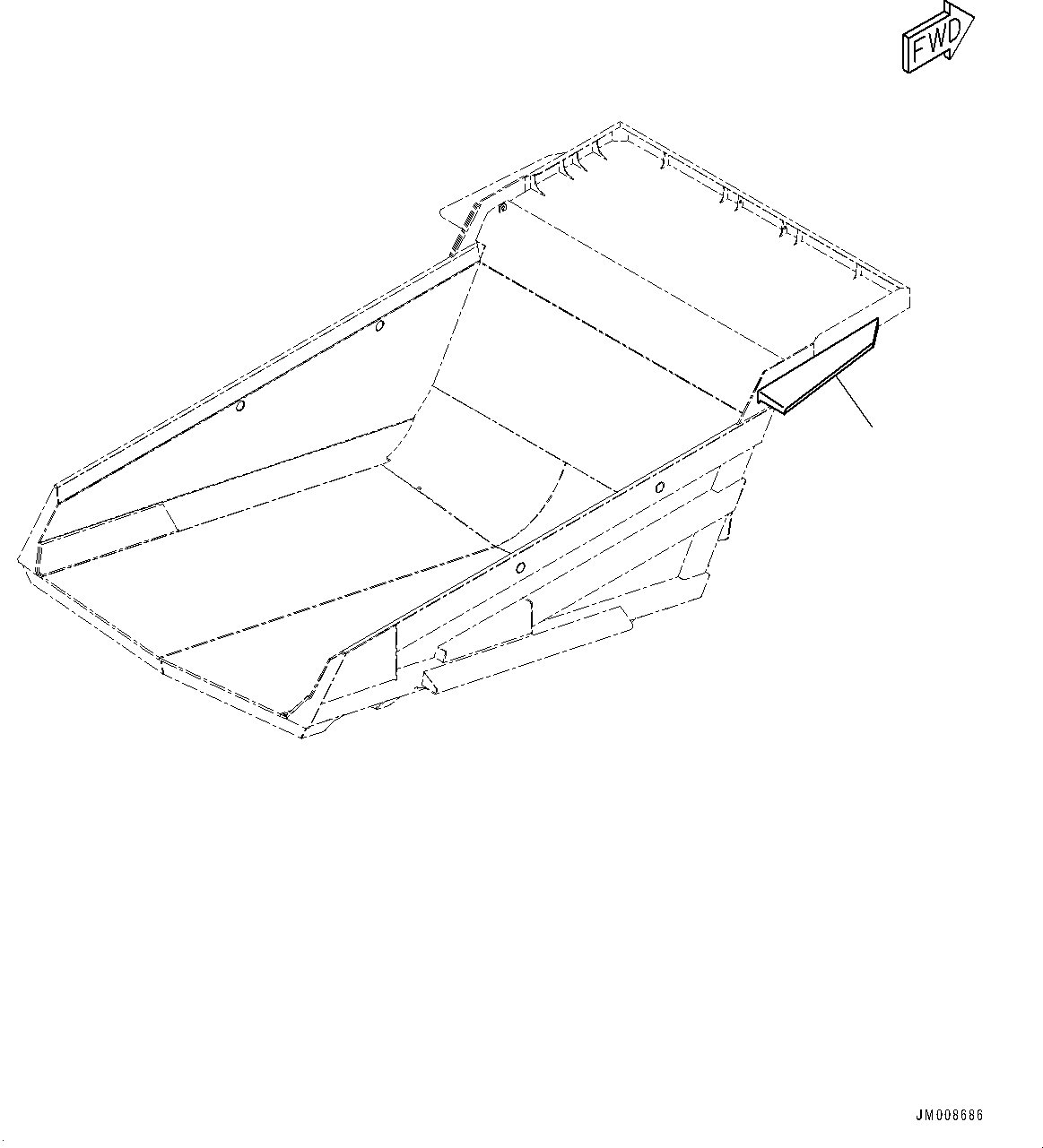 Komatsu parts book diagram for HD605-8 S/N 30072-UP (For KAL): PLATFORM GUARD (#30001-)