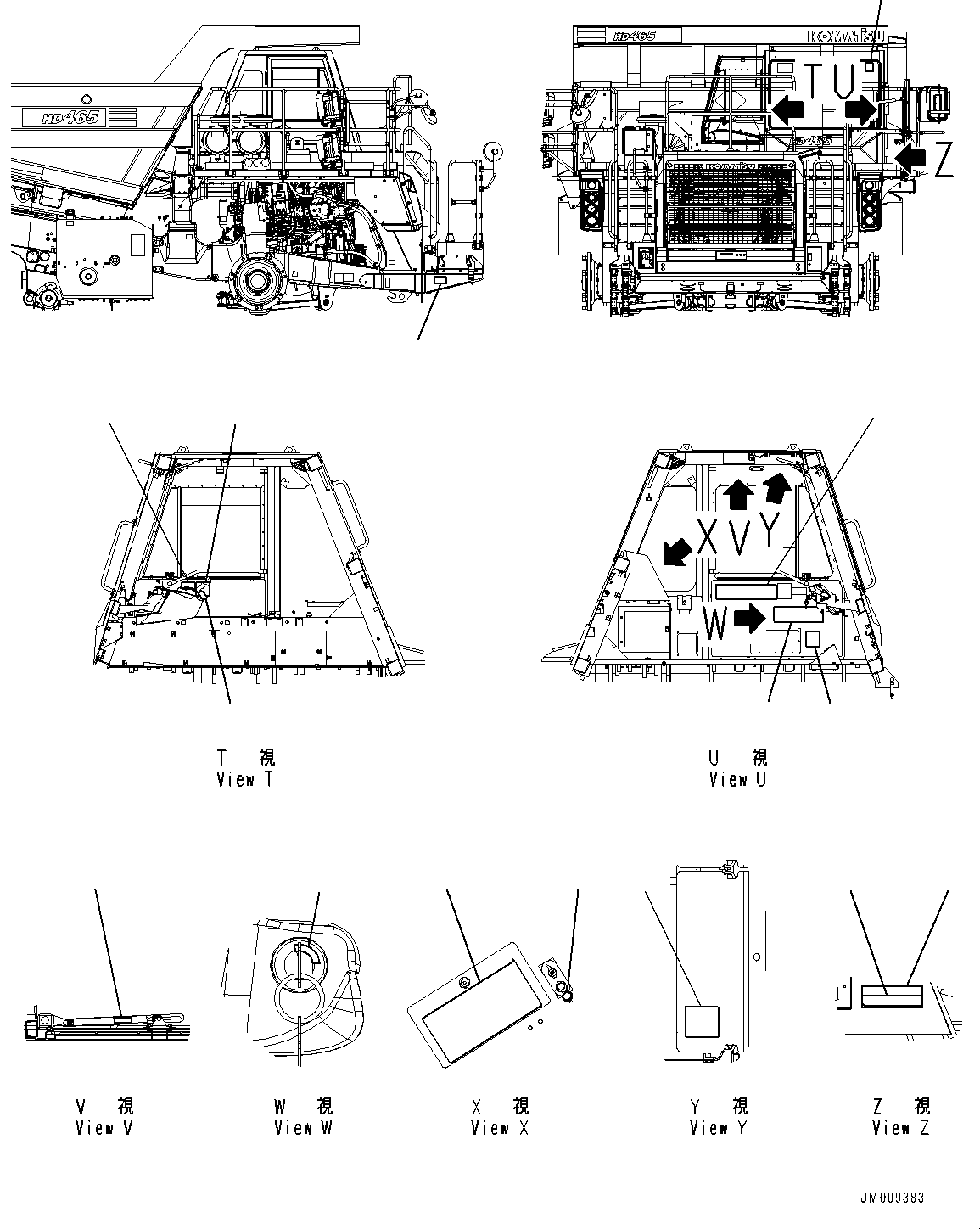 Komatsu parts book diagram for HD605-8 S/N 30072-UP (For KAL): MARKS AND NAME PLATES, (3/3) (#30001-)