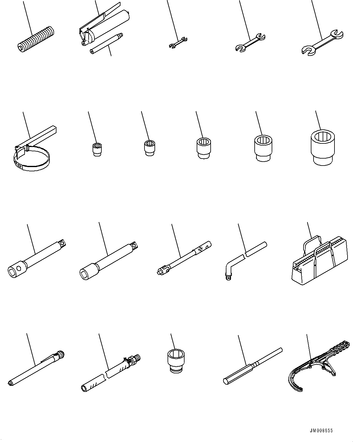 Komatsu parts book diagram for HD605-8 S/N 30072-UP (For KAL): GENERAL TOOL SET (#30001-)