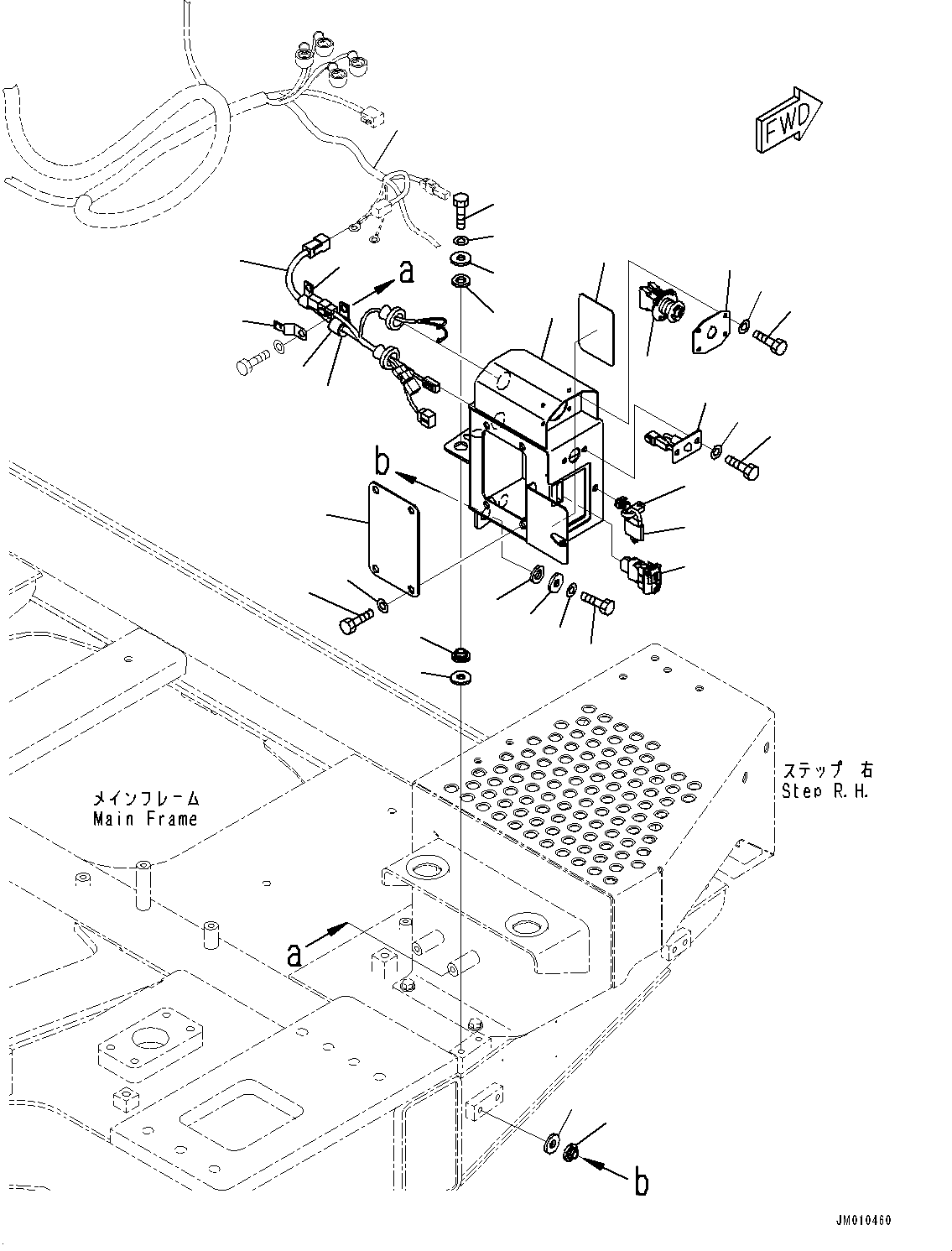 Komatsu parts book diagram for HD605-8 S/N 30072-UP (For KAL): EMERGENCY ENGINE STOP SWITCH, (WITH MACHINE LOCKOUT) (#30001-)