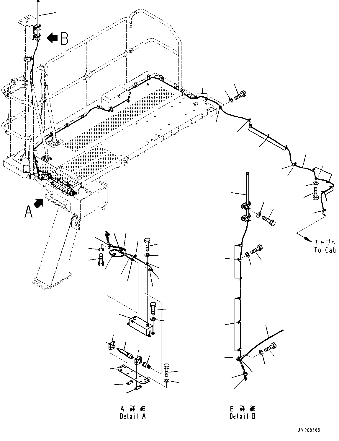 Komatsu parts book diagram for HD605-8 S/N 30072-UP (For KAL): ANTENNA, WIRELESS LAN ANTENNA (#30001-)