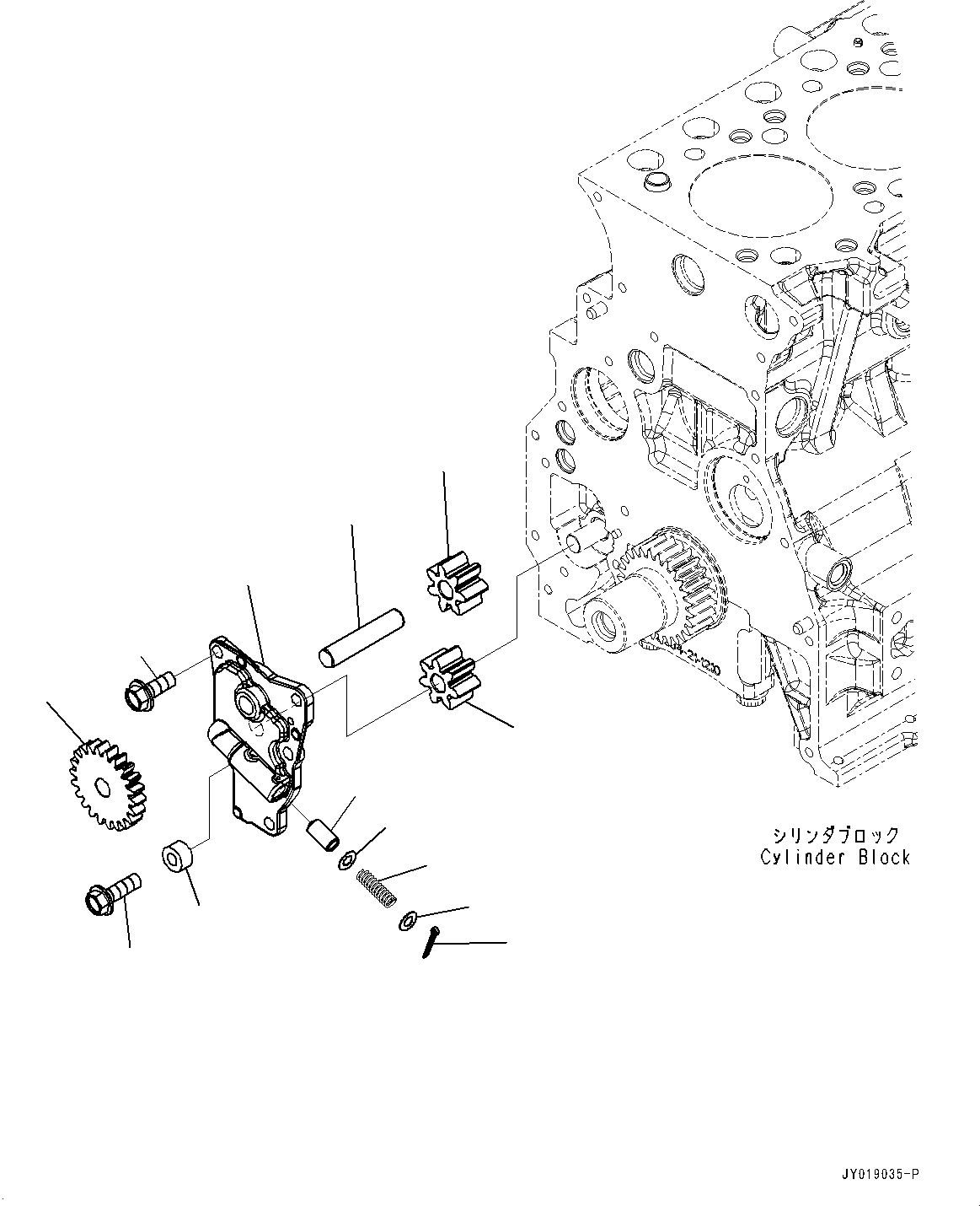 Engines Komatsu / SAA4D95LE-6 S/N 700006-UP (For PC128USI-10)(1001234C) / Engine Oil Pump (#700006-)(C001001 : ALP00-001001)