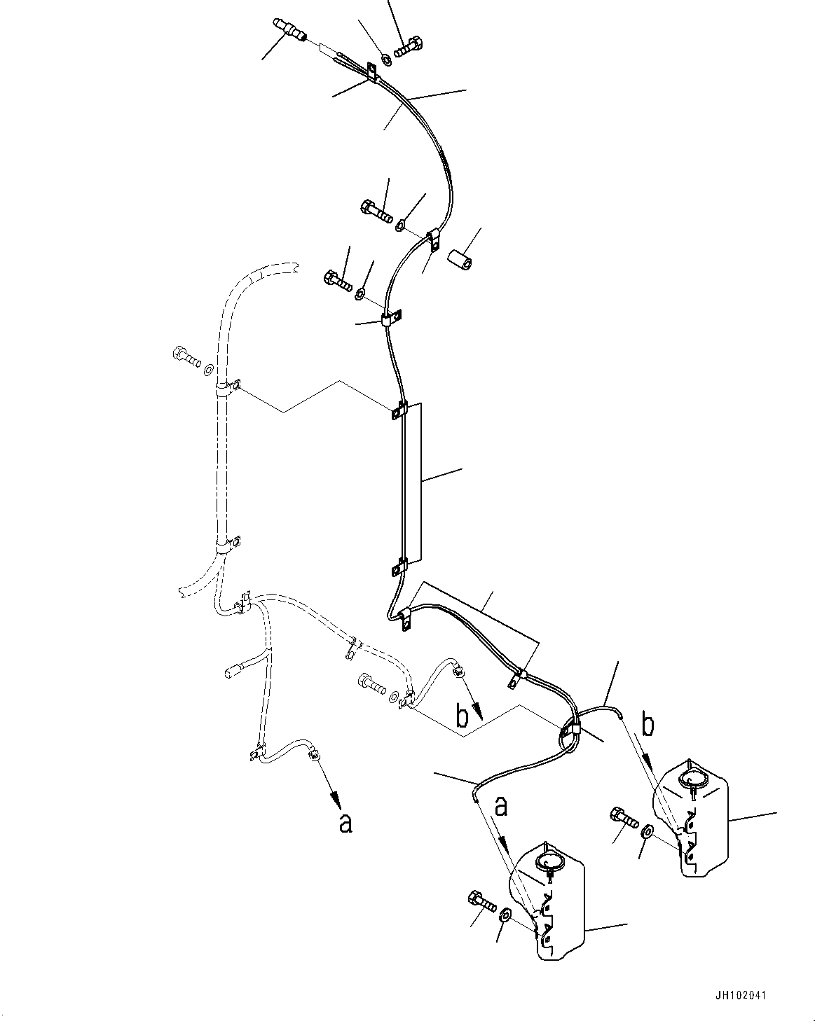 Excavators Mining Komatsu / PC2000-11 S/N 30001-UP(1001258C) / Electric Wiring Harness, Cab Base, Window Washer (#30001-)(E003013 : E0200-002013)