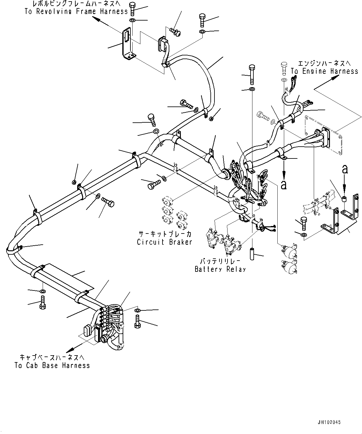 Excavators Mining Komatsu / PC2000-11 S/N 30001-UP(1001258C) / Electric Wiring Harness, Wiring Harness and Clip (1/4) (#30001-)(E002022 : E0200-001022)