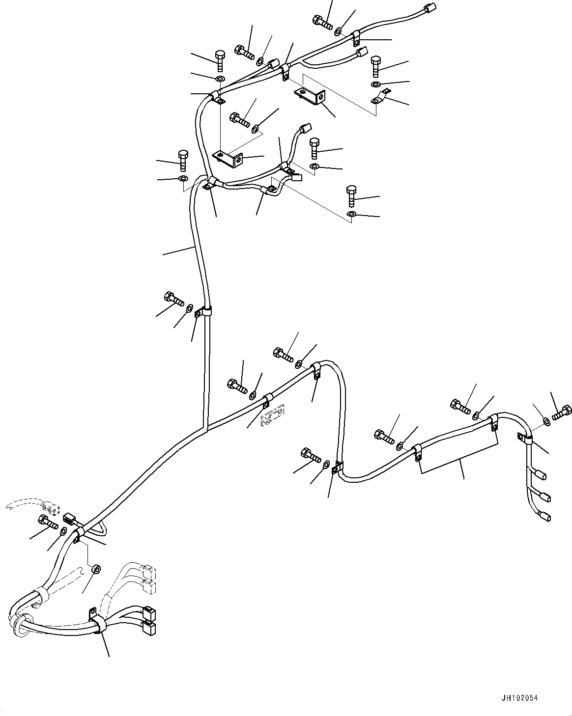 Excavators Mining Komatsu / PC2000-11 S/N 30001-UP(1001258C) / Electric Wiring Harness, Working Lamp (#30001-)(E002029 : E0200-001030)