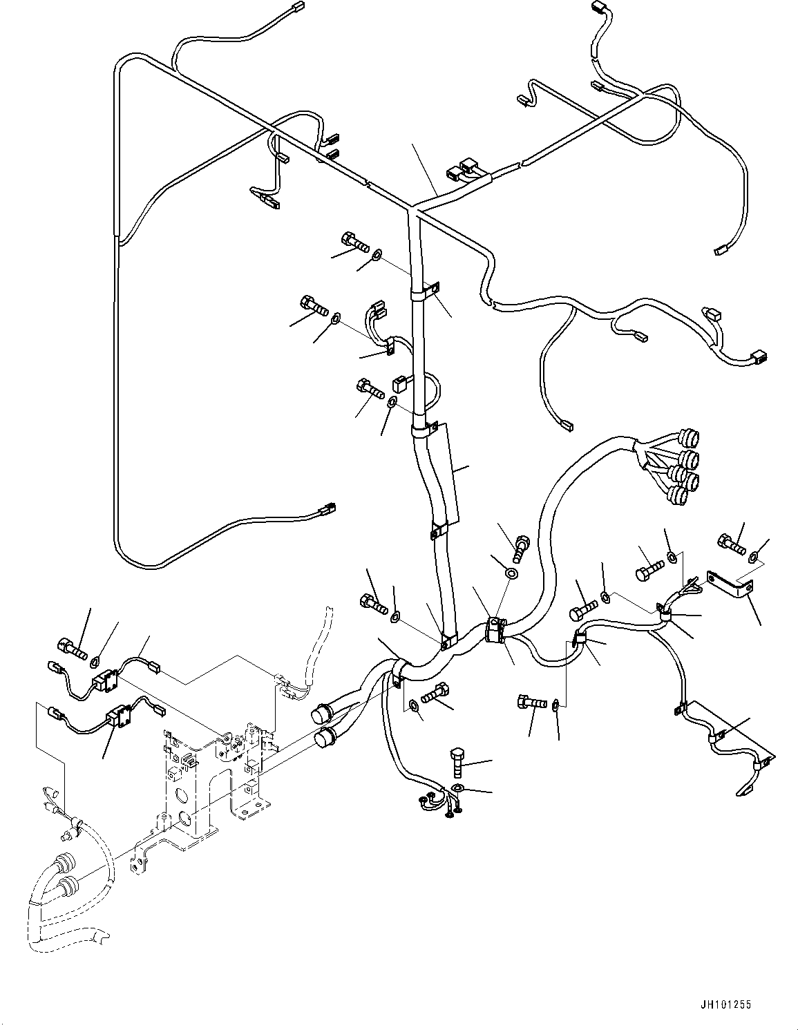 Excavators Mining Komatsu / PC2000-11 S/N 30001-UP(1001258C) / Electric Wiring Harness, Wiring Harness and Clip (2/4)(#30004-)(E002036 : E0200-001036A)