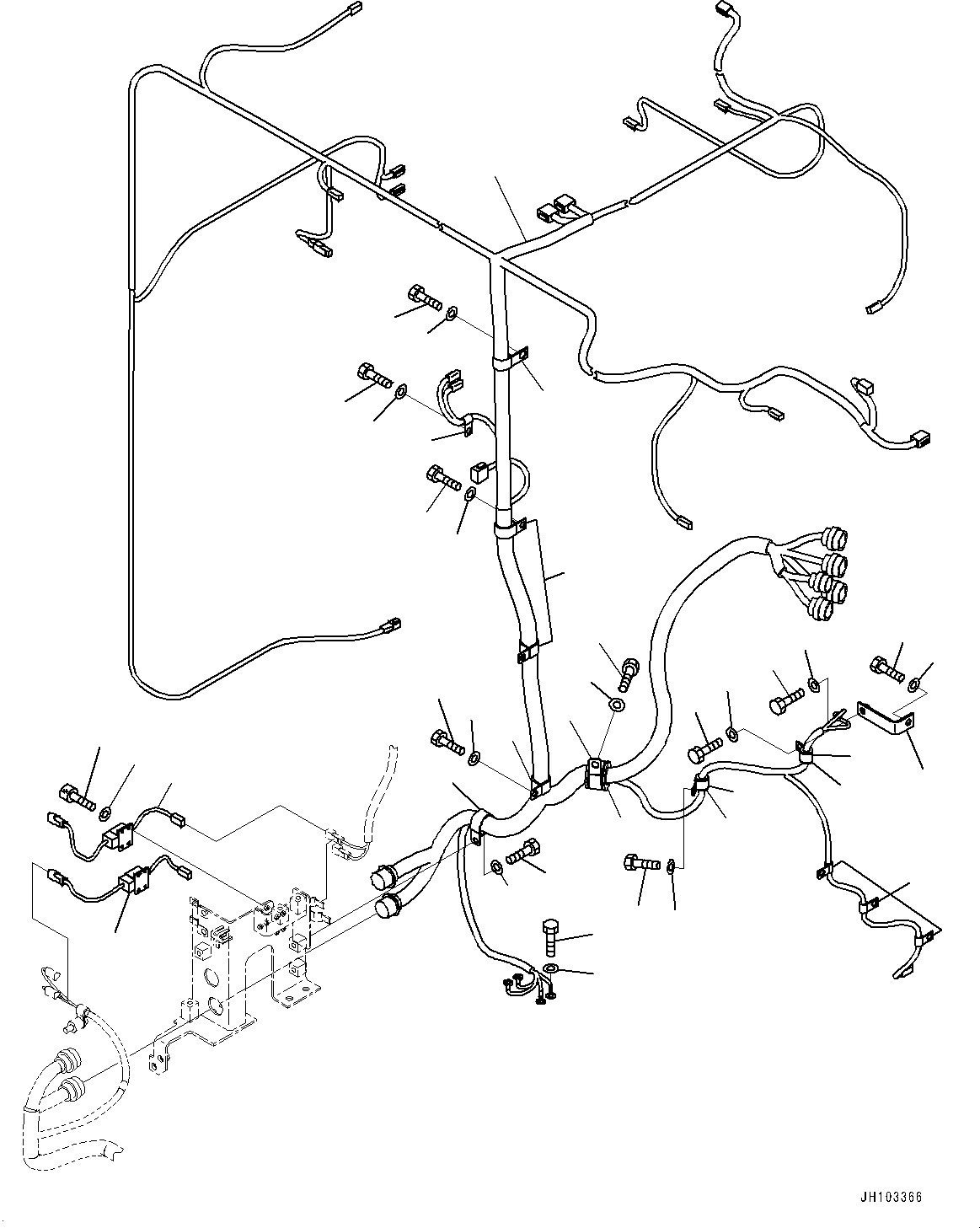 Excavators Mining Komatsu / PC2000-11 S/N 30001-UP(1001258C) / Electric Wiring Harness, Room Lamp (#30001-)(E002037 : E0200-001038)