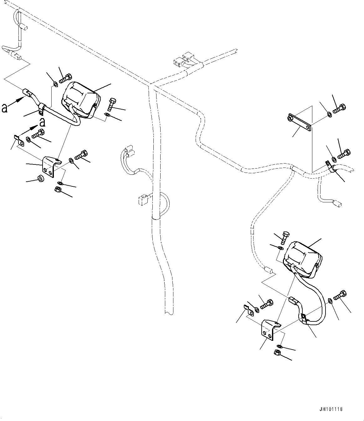 Excavators Mining Komatsu / PC2000-11 S/N 30001-UP(1001258C) / Electric Wiring Harness, Room Lamp and Switch (#30001-)(E003038 : E0200-002040)