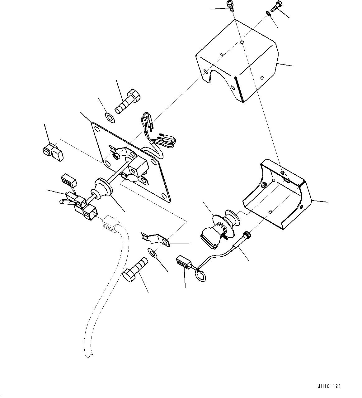 Excavators Mining Komatsu / PC2000-11 S/N 30001-UP(1001258C) / Electric Wiring Harness, Priming Pump Switch (#30001-)(E003042 : E0200-002044)
