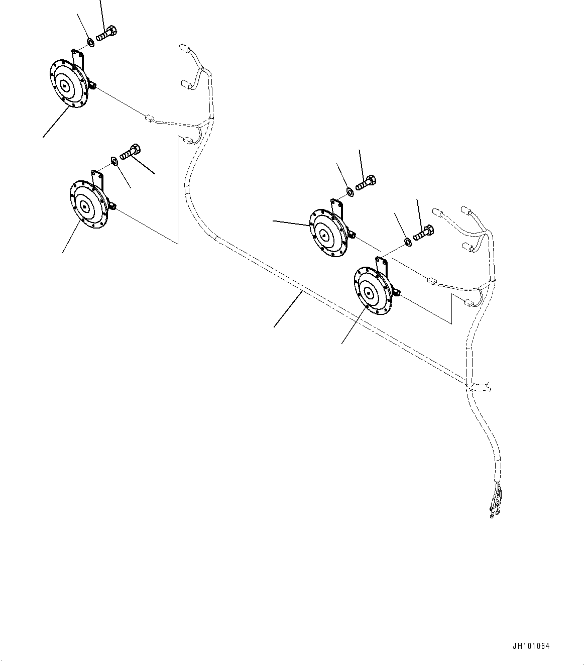 Excavators Mining Komatsu / PC2000-11 S/N 30001-UP(1001258C) / Horn (#30001-)(E013001 : E0410-001001)