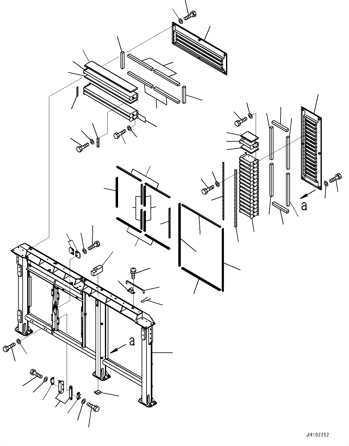 Excavators Mining Komatsu / PC2000-11 S/N 30001-UP(1001258C) / Engine Hood, Cover, Rear (1/3) (#30001-)(M001003 : M1110-001003)