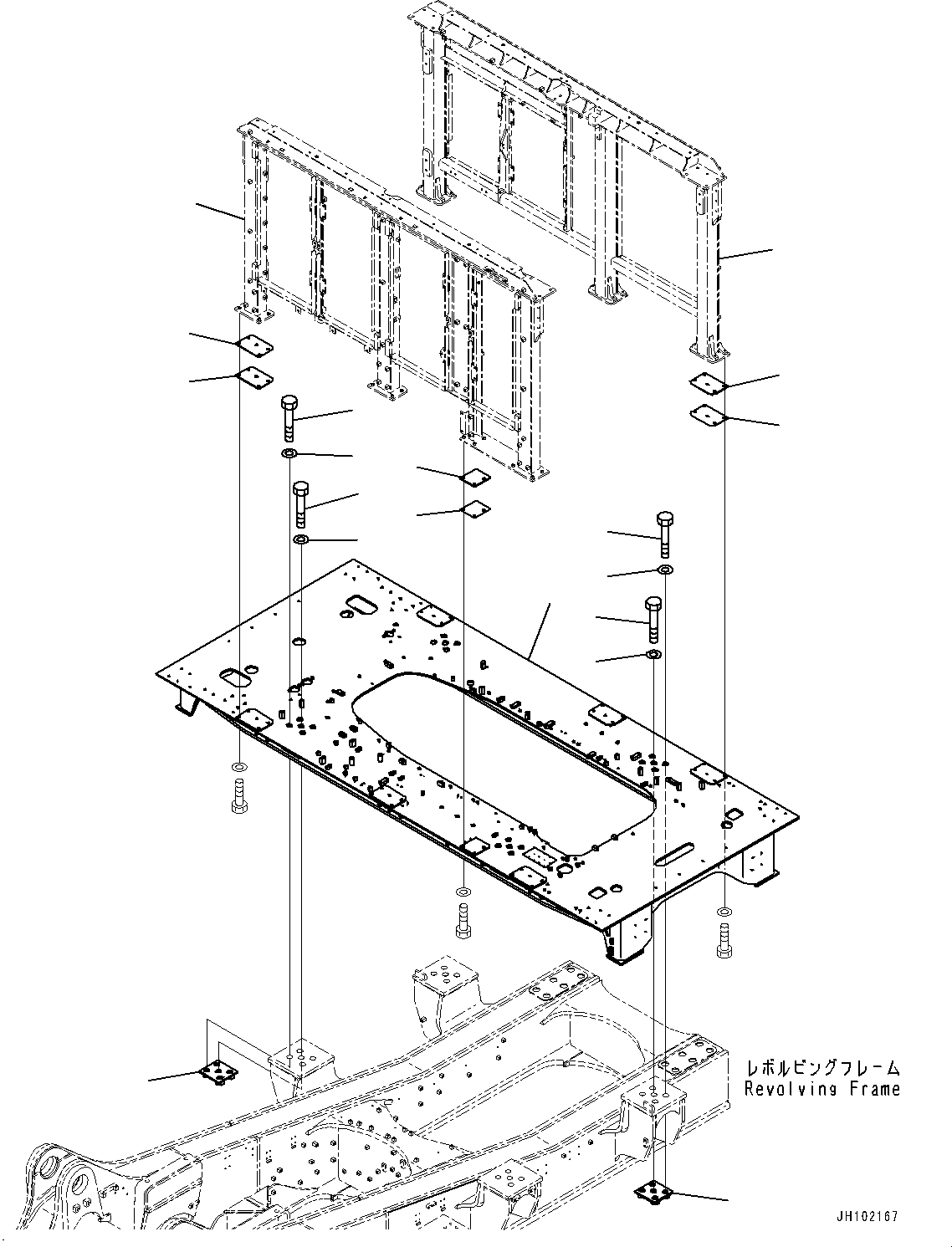 Excavators Mining Komatsu / PC2000-11 S/N 30001-UP(1001258C) / Container Base Frame (#30001-)(M002001 : M1120-001001)