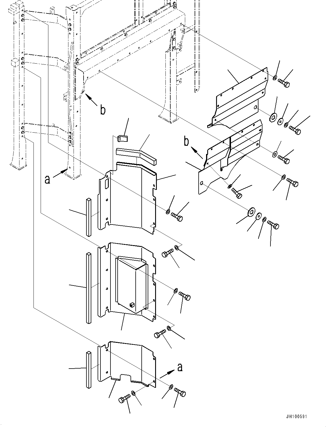 Excavators Mining Komatsu / PC2000-11 S/N 30001-UP(1001258C) / Partition, Cover (2/2) (#30001-)(M005003 : M1150-001003)