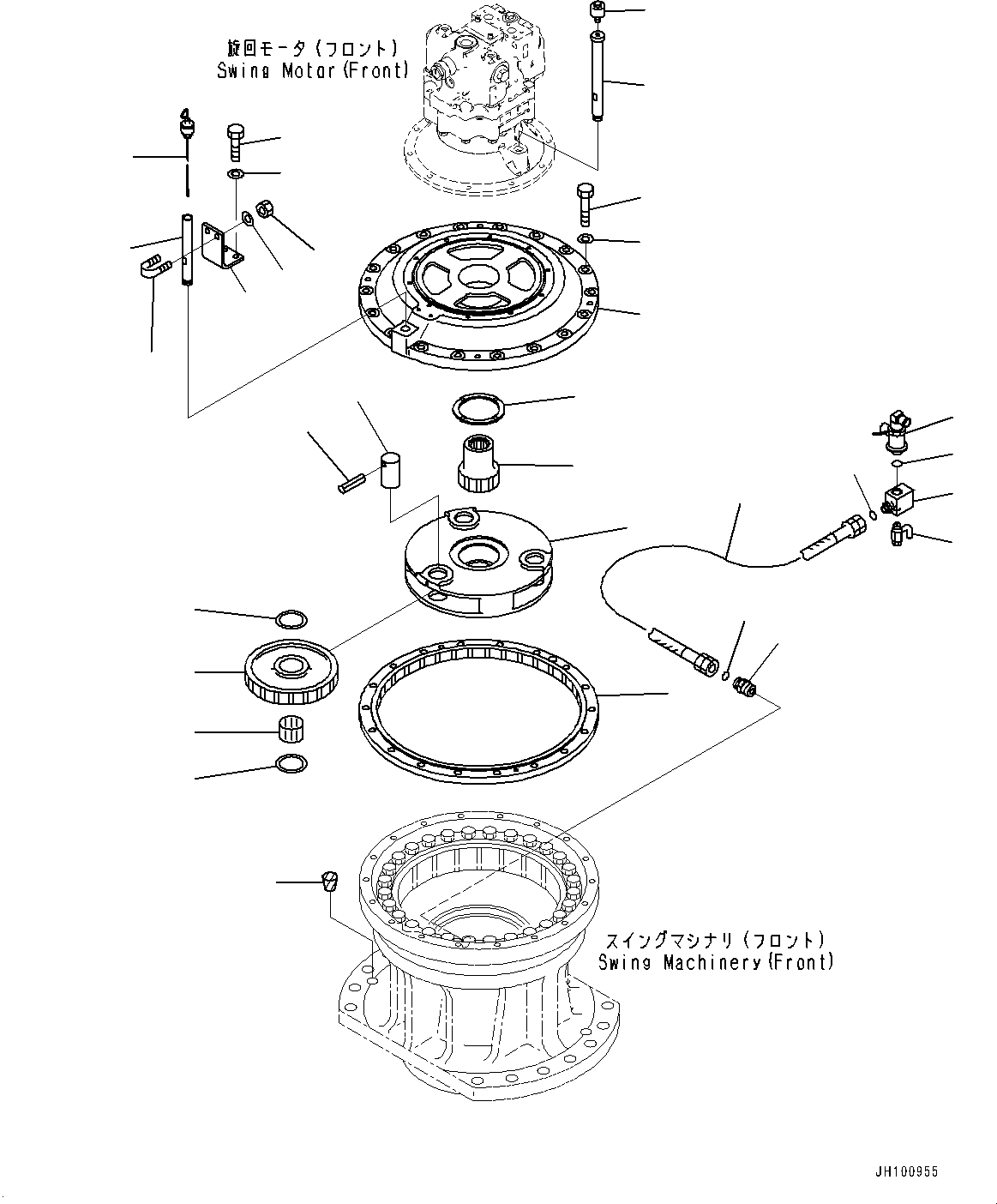Excavators Mining Komatsu / PC2000-11 S/N 30001-UP(1001258C) / Swing Machinery, Front (2/2) (#30001-)(N003002 : N1210-002002)