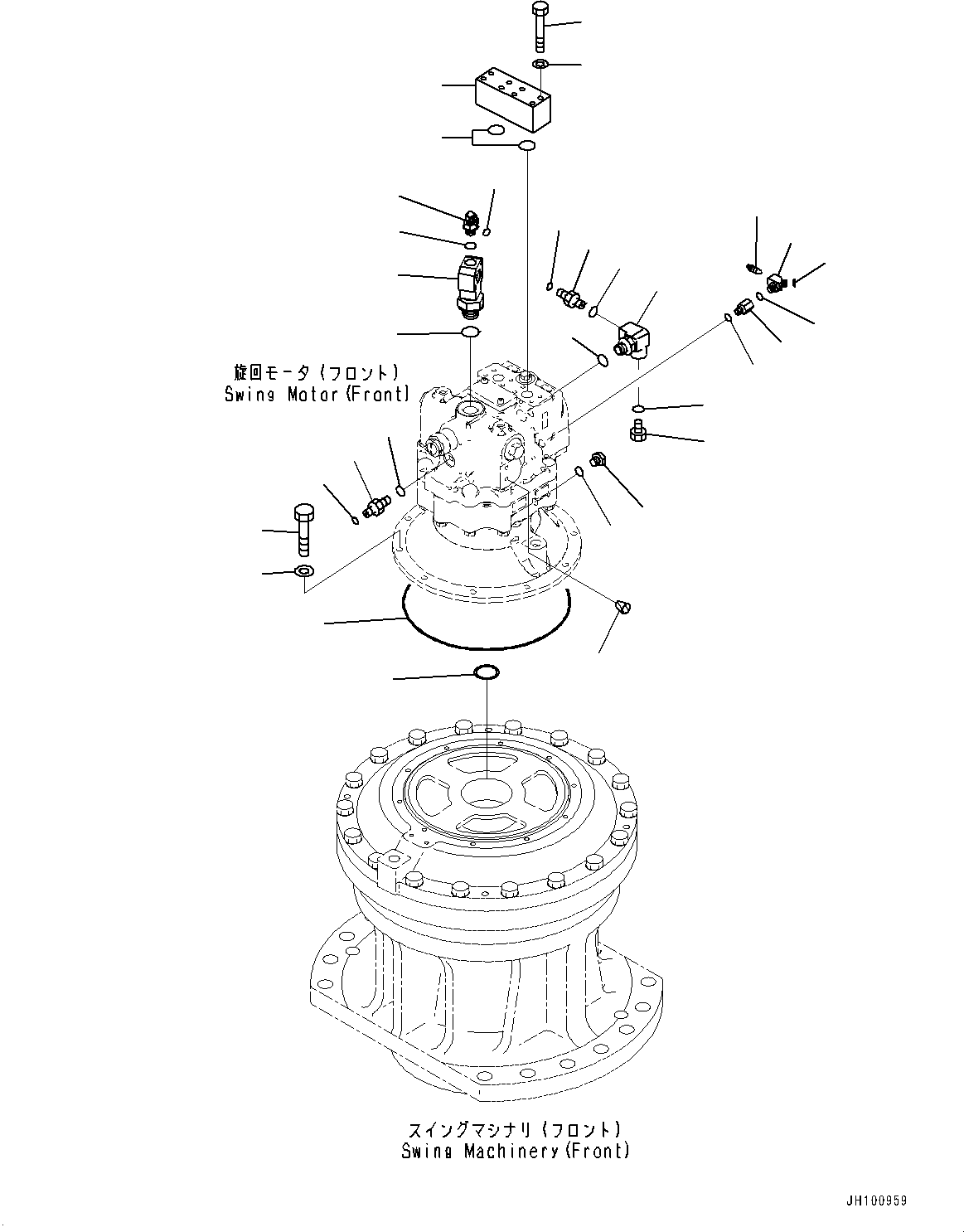 Excavators Mining Komatsu / PC2000-11 S/N 30001-UP(1001258C) / Swing Motor, Related Parts, Front (#30001-)(N004004 : N1220-001004)