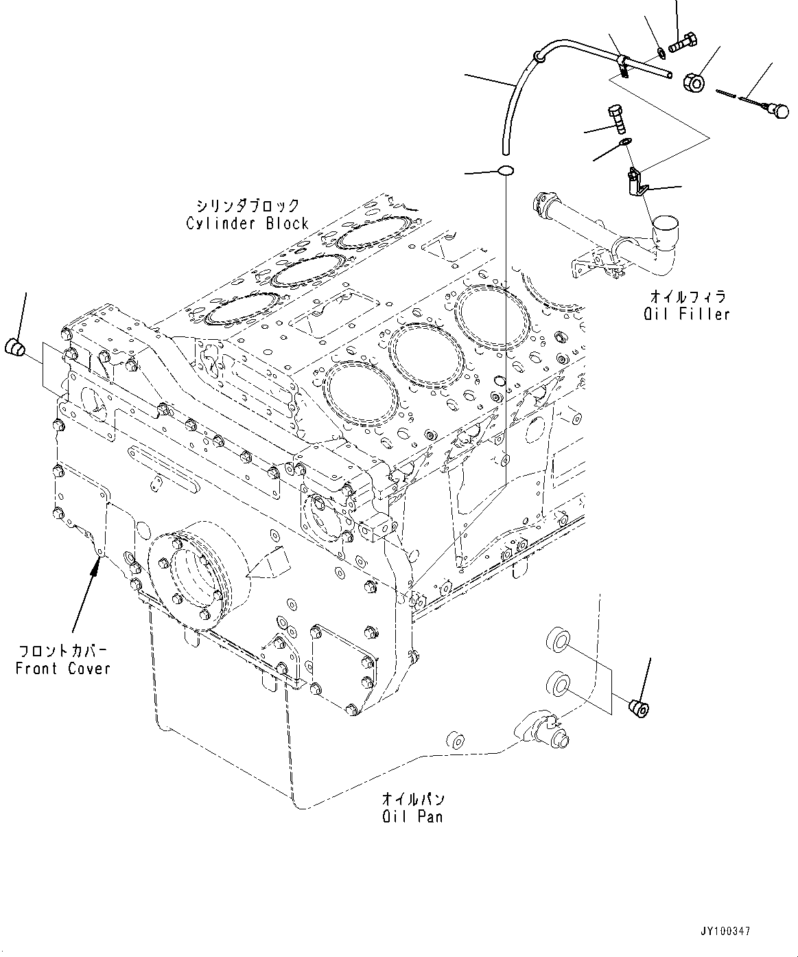 Engines Komatsu / SAA12V140E-7A S/N 800001-UP (For PC2000-11)(1001259C) / Engine Oil Pan, Oil Level Gauge (#800001-)(B010003 : A2110-001002)