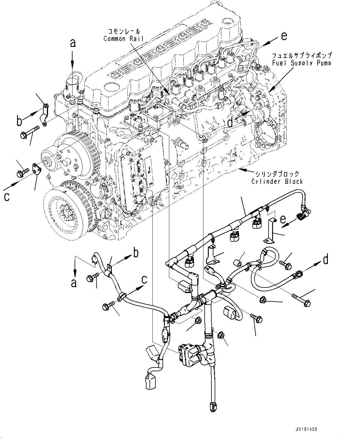 Engines Komatsu / SAA6D107E-1 S/N 26689866-UP (For PC210-10M0/PC210LC-10M0)(1001290C) / Wiring Harness (#26689866-)(F009001 : AWR00-001001)