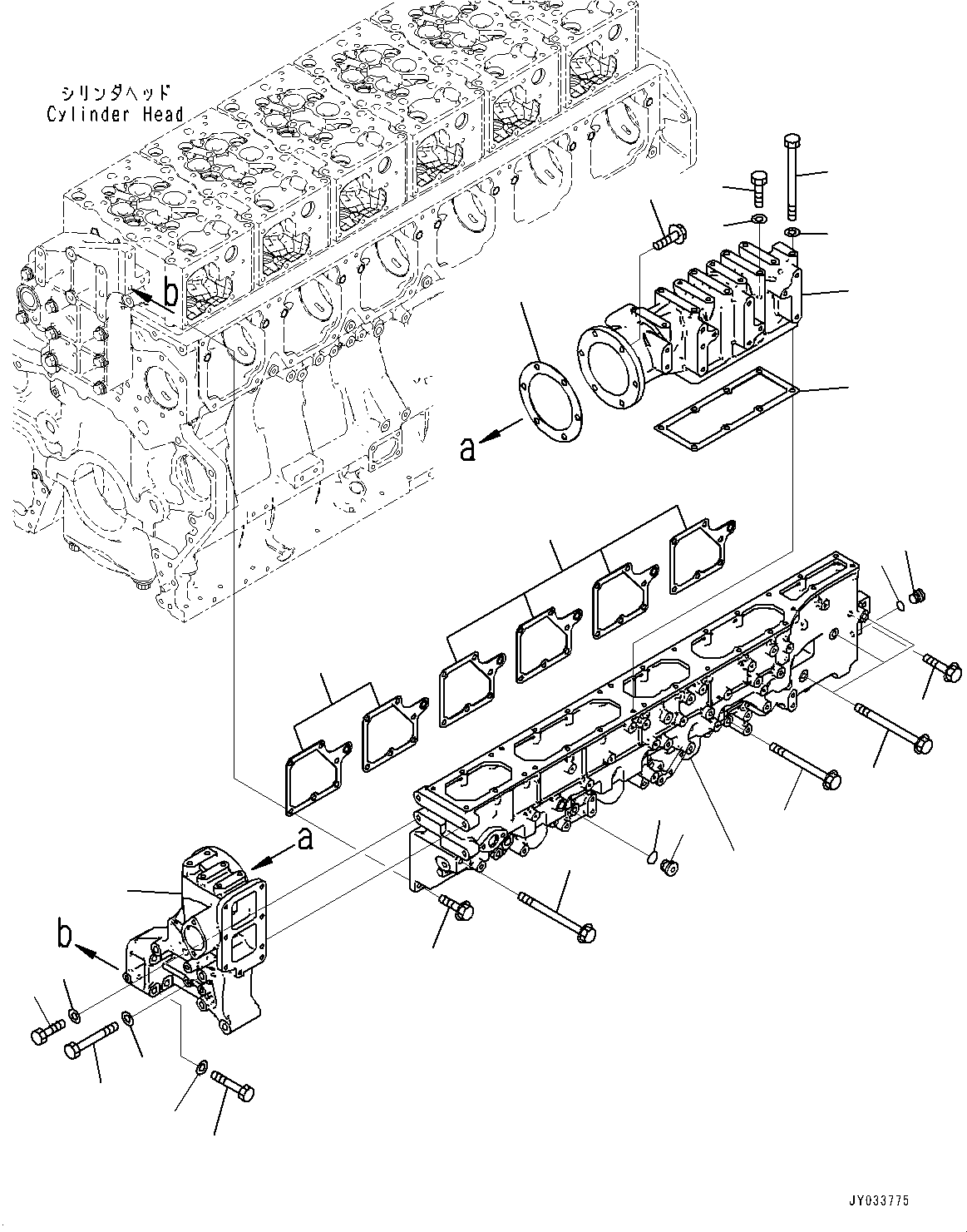 Engines Komatsu / SAA6D170E-7D S/N 710161-UP (For PC1250-11/PC1250LC-11)(1001292C) / Air Intake Manifold, Connecting Parts (1/2) (#710161-)(A006001 : A1310-001001)