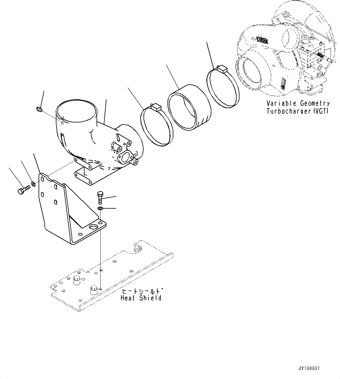 Komatsu parts book diagram for SAA6D170E-7D S/N 710161-UP (For PC1250-11/PC1250LC-11): AIR INTAKE CONNECTOR (#710161-)
