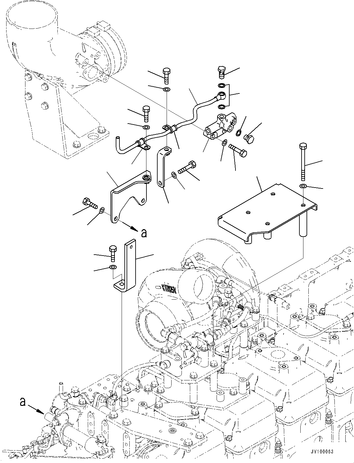 Engines Komatsu / SAA6D170E-7D S/N 710161-UP (For PC1250-11/PC1250LC-11)(1001292C) / Variable Geometry Turbocharger (VGT), Water Piping (2/2) (#710161-)(A010006 : A1530-001006)