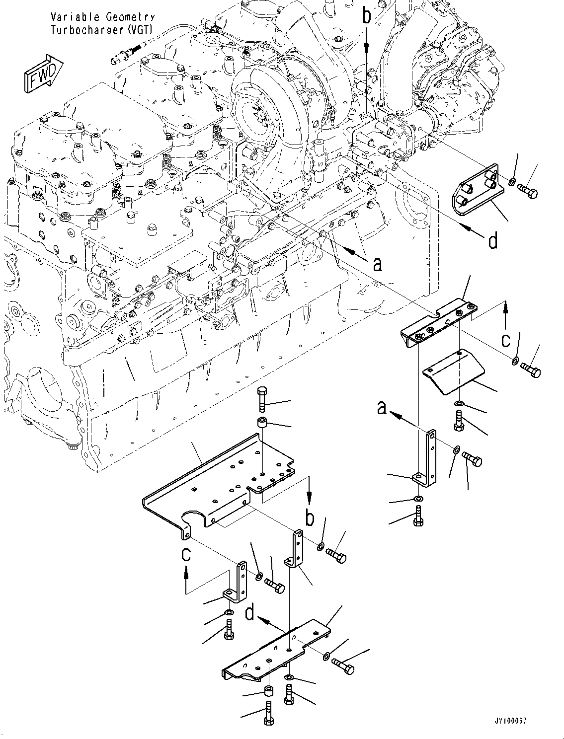 Engines Komatsu / SAA6D170E-7D S/N 710161-UP (For PC1250-11/PC1250LC-11)(1001292C) / Heat Shield, (2/2) (#710161-)(A012002 : A1570-001002)