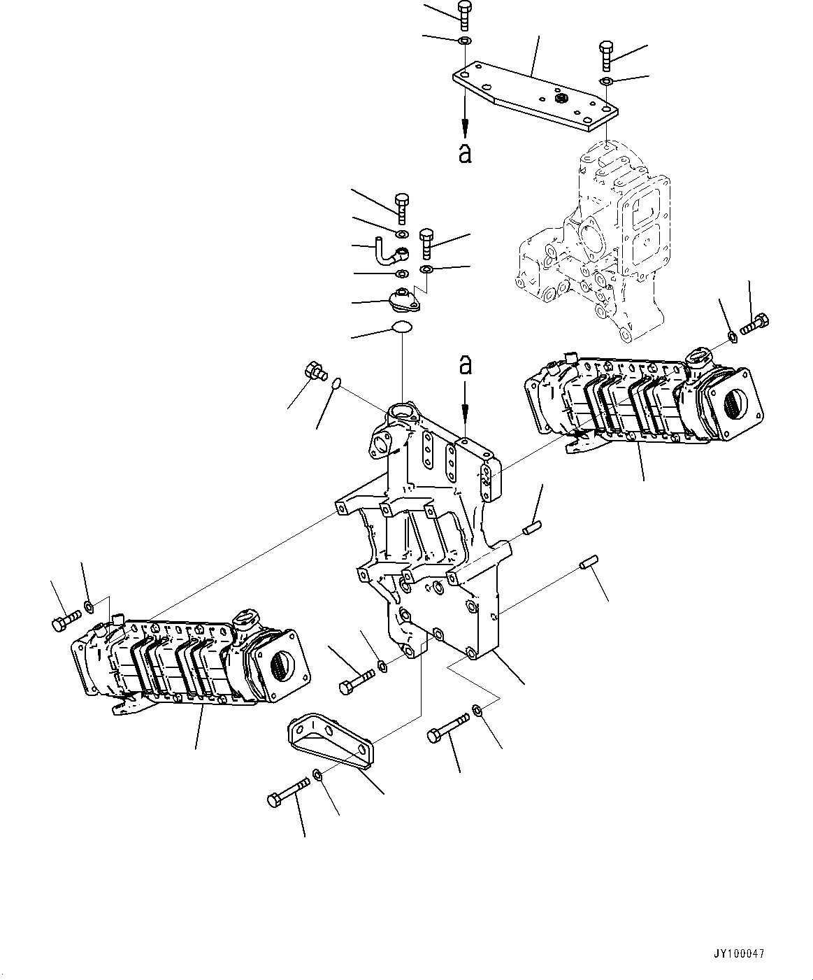 Komatsu parts book diagram for SAA6D170E-7D S/N 710161-UP (For PC1250-11/PC1250LC-11): EXHAUST GAS RE-CIRCULATION (EGR) COOLER, EGR COOLER (#710161-)