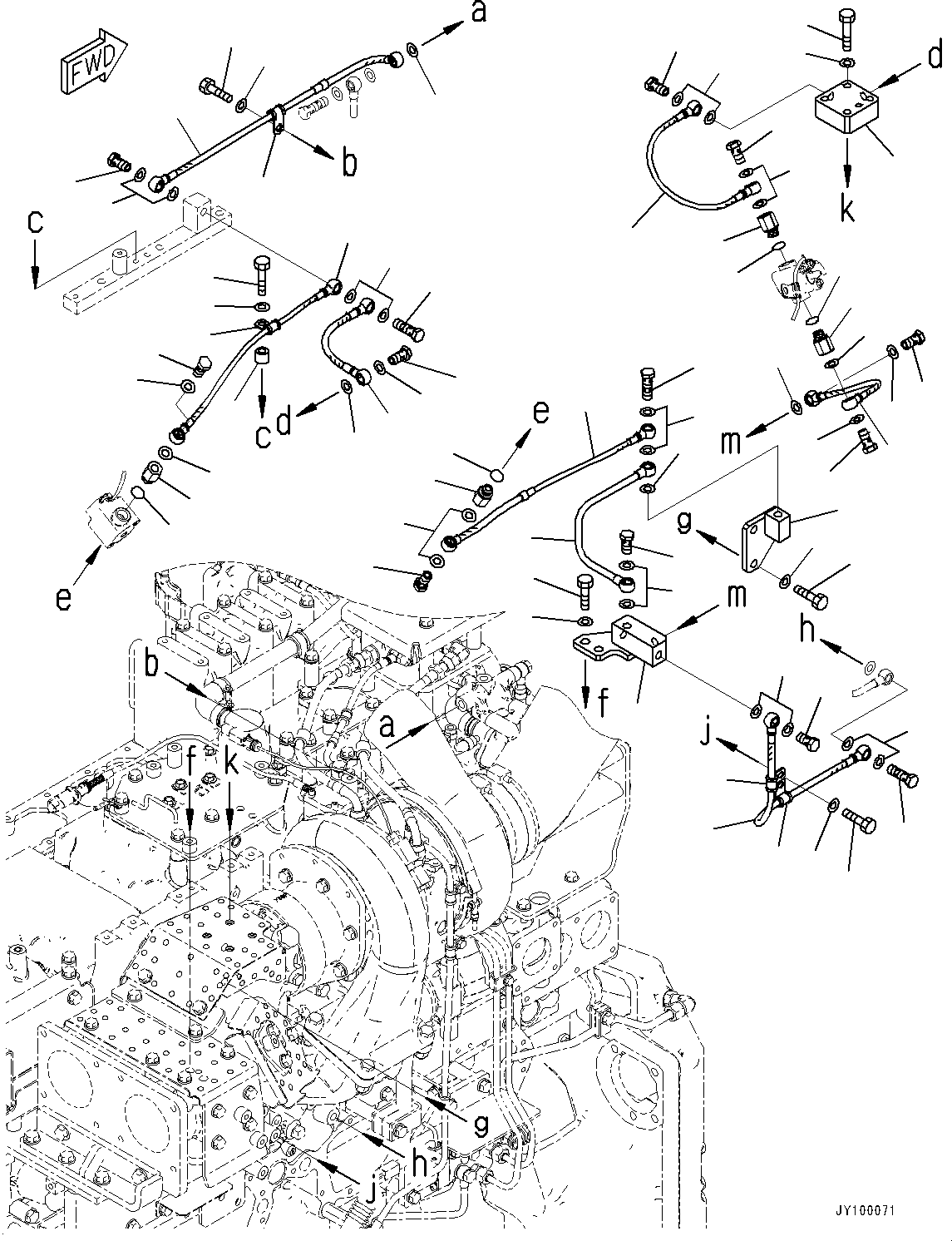 Komatsu parts book diagram for SAA6D170E-7D S/N 710161-UP (For PC1250-11/PC1250LC-11): EXHAUST CONNECTION, FUEL DOSER PIPING (#710161-)