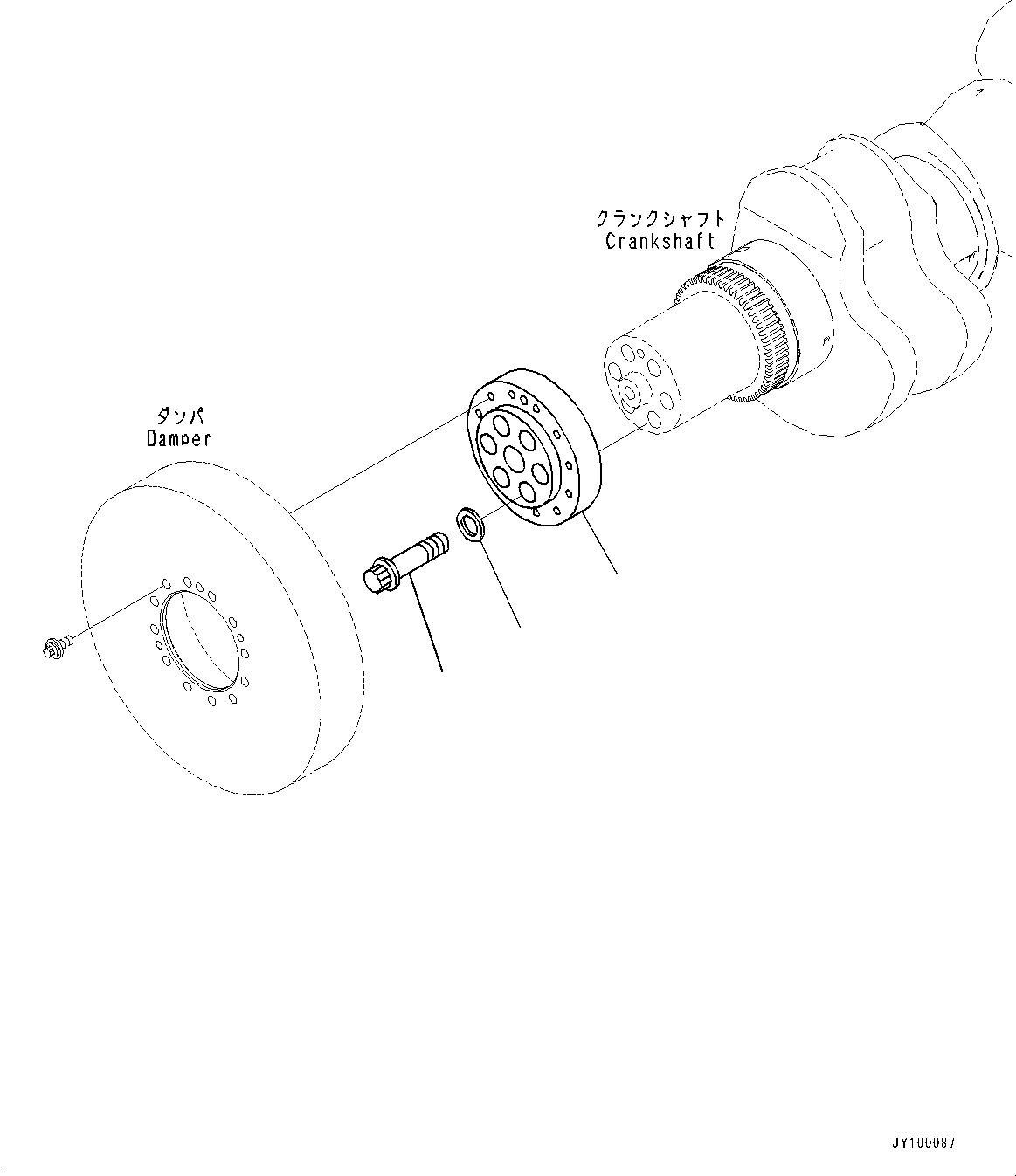 Komatsu parts book diagram for SAA6D170E-7D S/N 710161-UP (For PC1250-11/PC1250LC-11): DAMPER FLANGE (#710161-)