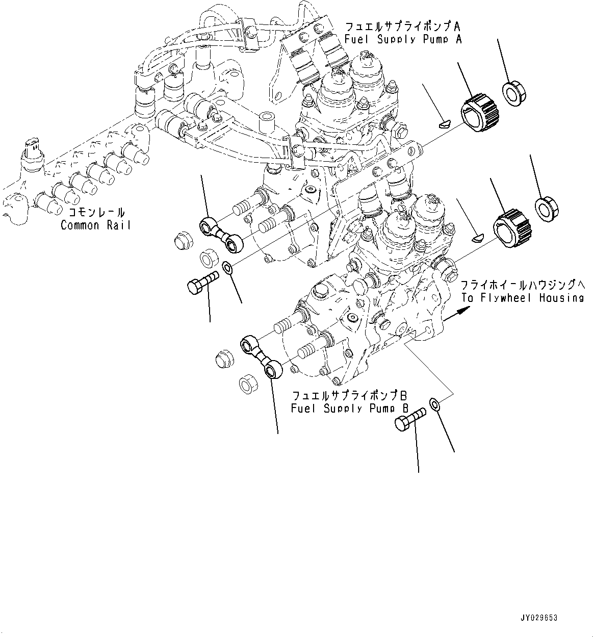 Komatsu parts book diagram for SAA6D170E-7D S/N 710161-UP (For PC1250-11/PC1250LC-11): FUEL SUPPLY PUMP, OUTPUT COUPLING (#710161-)