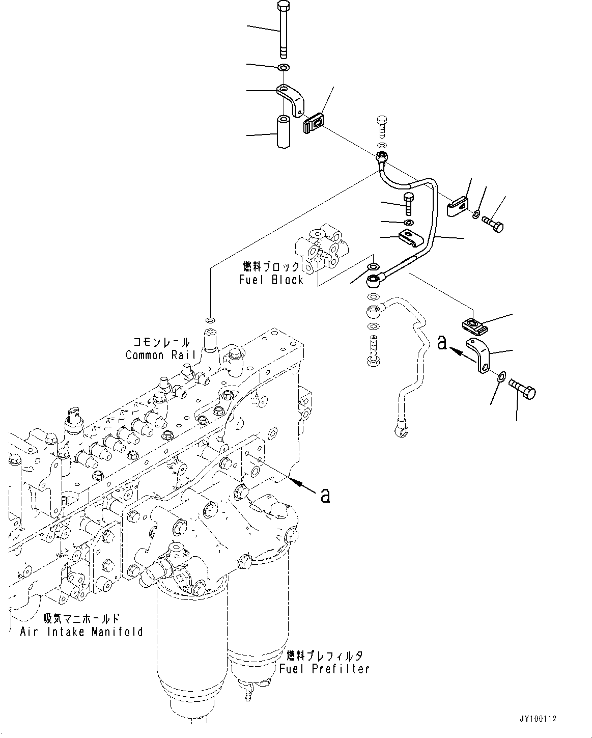 Komatsu parts book diagram for SAA6D170E-7D S/N 710161-UP (For PC1250-11/PC1250LC-11): FUEL SUPPLY PUMP, RETURN PIPING (#710161-)