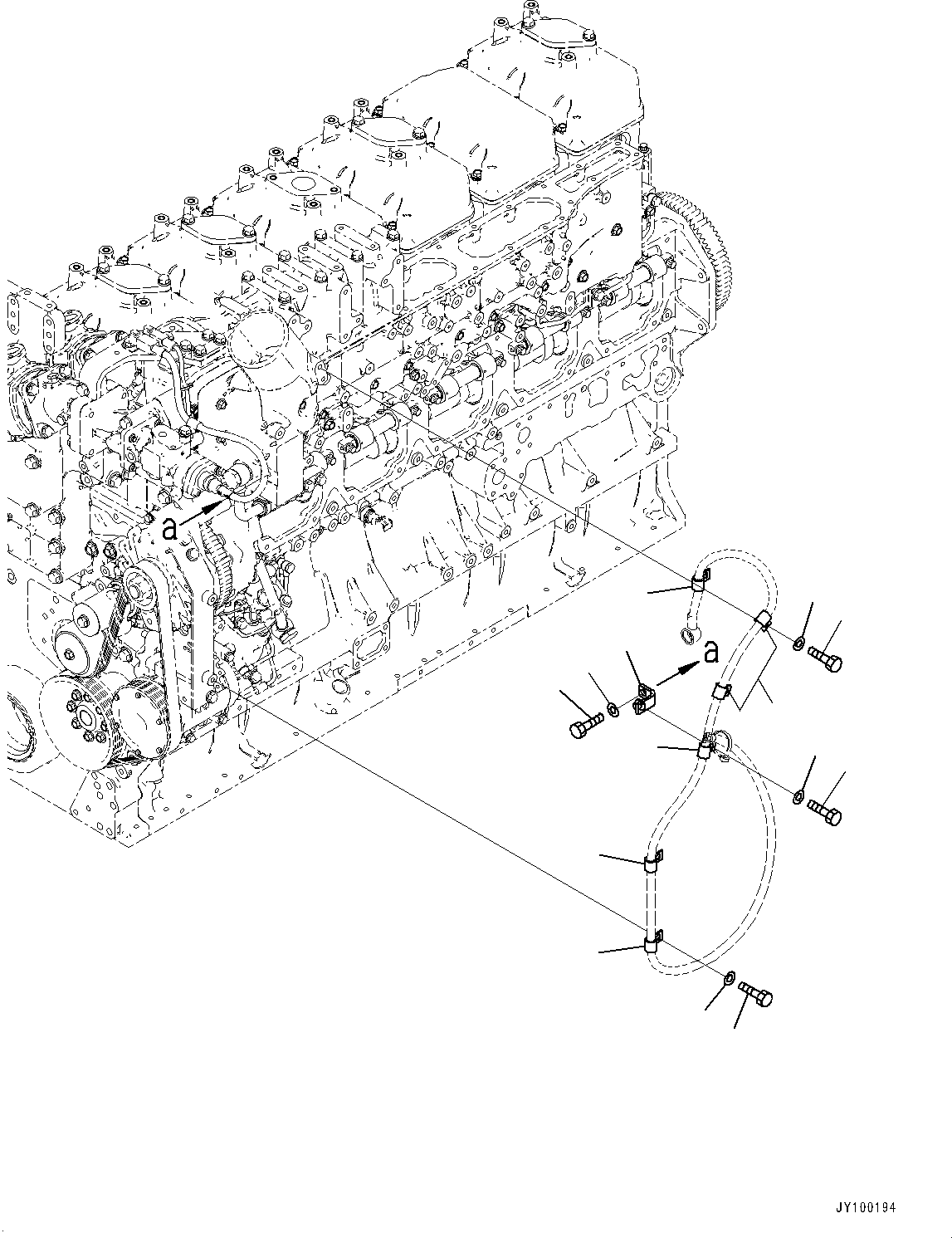 Komatsu parts book diagram for SAA6D170E-7D S/N 710161-UP (For PC1250-11/PC1250LC-11): CABLE SUPPORT, CHASSIS WIRING HARNESS (2/2) (#710161-)