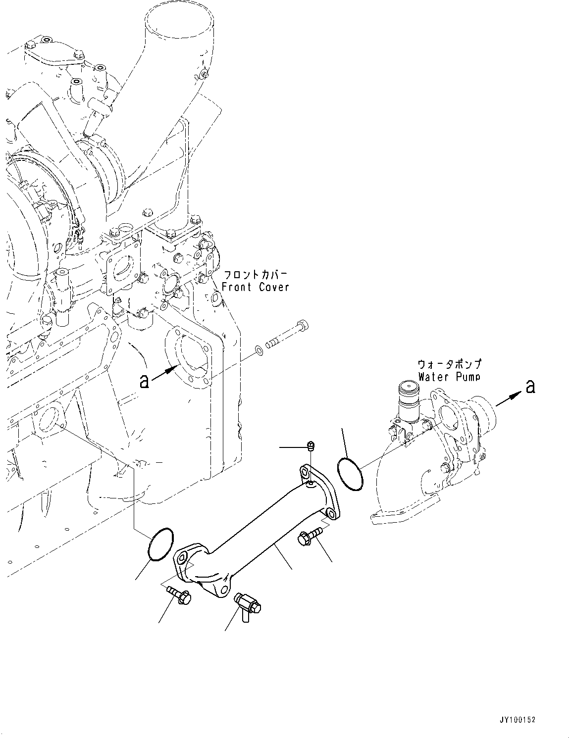 Komatsu parts book diagram for SAA6D170E-7D S/N 710161-UP (For PC1250-11/PC1250LC-11): WATER PUMP, CONNECTOR (#710161-)