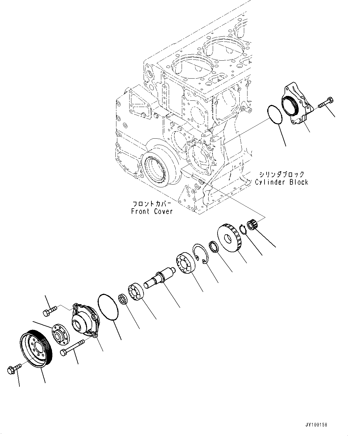 Komatsu parts book diagram for SAA6D170E-7D S/N 710161-UP (For PC1250-11/PC1250LC-11): ALTERNATOR DRIVE (#710161-)