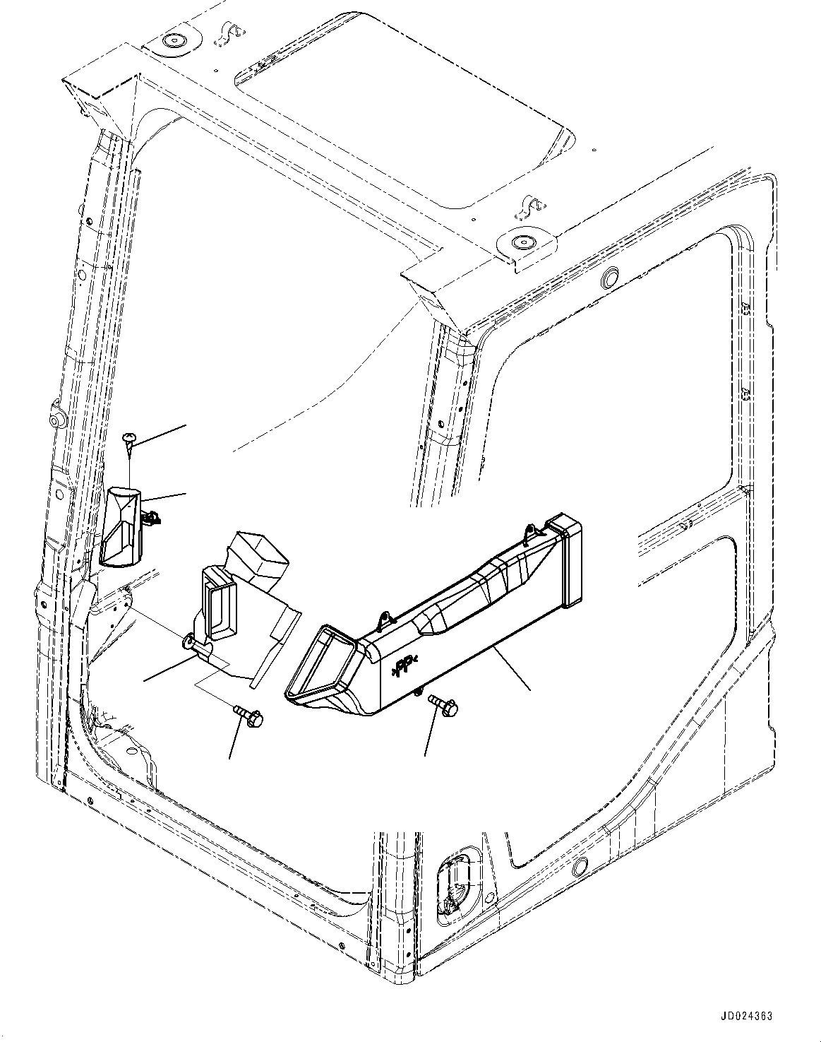 Excavators Komatsu / PC1250-8 S/N 30364-UP (Cold Area Arrangement (-30 deg C) , SP Specification)(1001362C) / Cab, Duct (#30158-)(K005015 : K0210-013015)