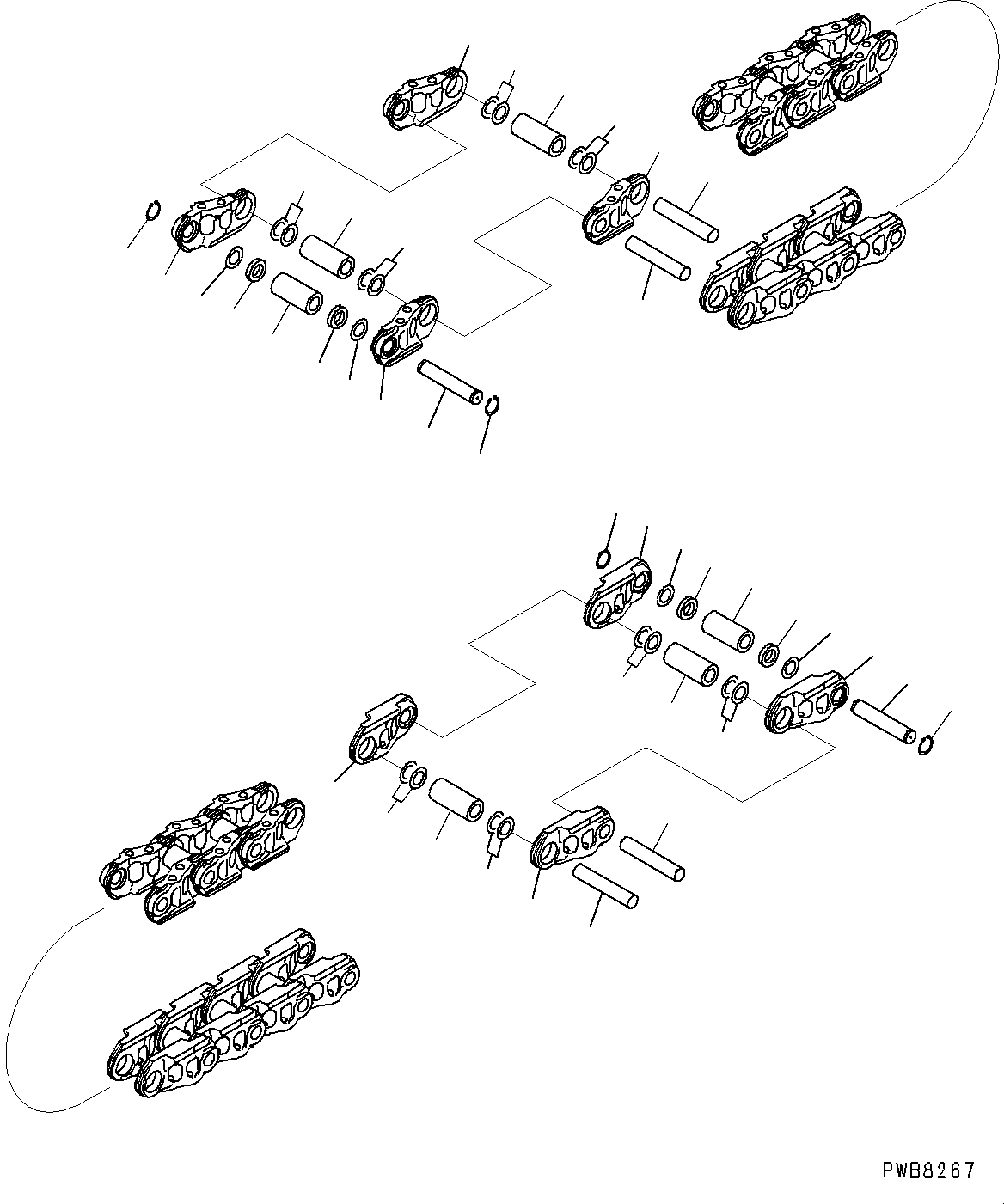 Excavators Komatsu / PC1250-8 S/N 30364-UP (Cold Area Arrangement (-30 deg C) , SP Specification)(1001362C) / Track Link Assembly, (Supply Only, 96 Set, Grease Sealed Type) (#30158-)(R002001 : R0501-001001)