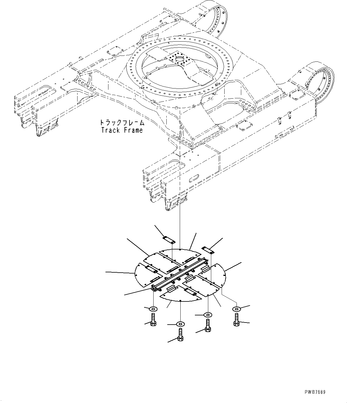 Excavators Komatsu / PC1250-8 S/N 30364-UP (Cold Area Arrangement (-30 deg C) , SP Specification)(1001362C) / Track Frame Under Cover (#30158-)(R005001 : R1140-001001)