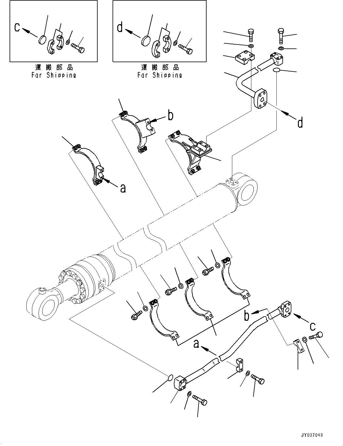 Excavators Komatsu / PC1250-8 S/N 30364-UP (Cold Area Arrangement (-30 deg C) , SP Specification)(1001362C) / Arm, Bucket Cylinder, L.H. (2/2) (#30364-)(T005004 : T1200-021004)