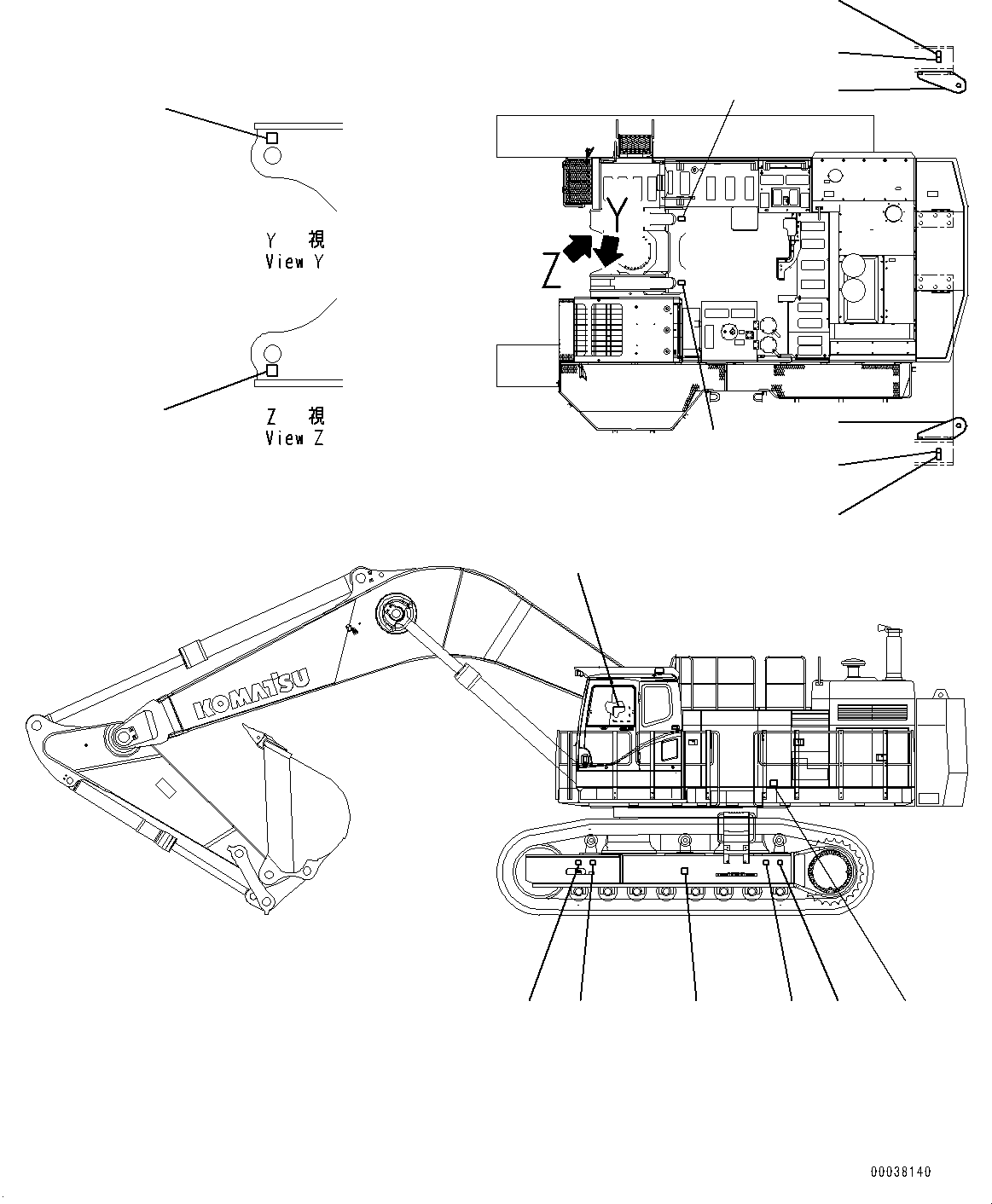 Excavators Komatsu / PC1250-8 S/N 30364-UP (Cold Area Arrangement (-30 deg C) , SP Specification)(1001362C) / Lifting Point (#30158-)(U006001 : U0400-002001)