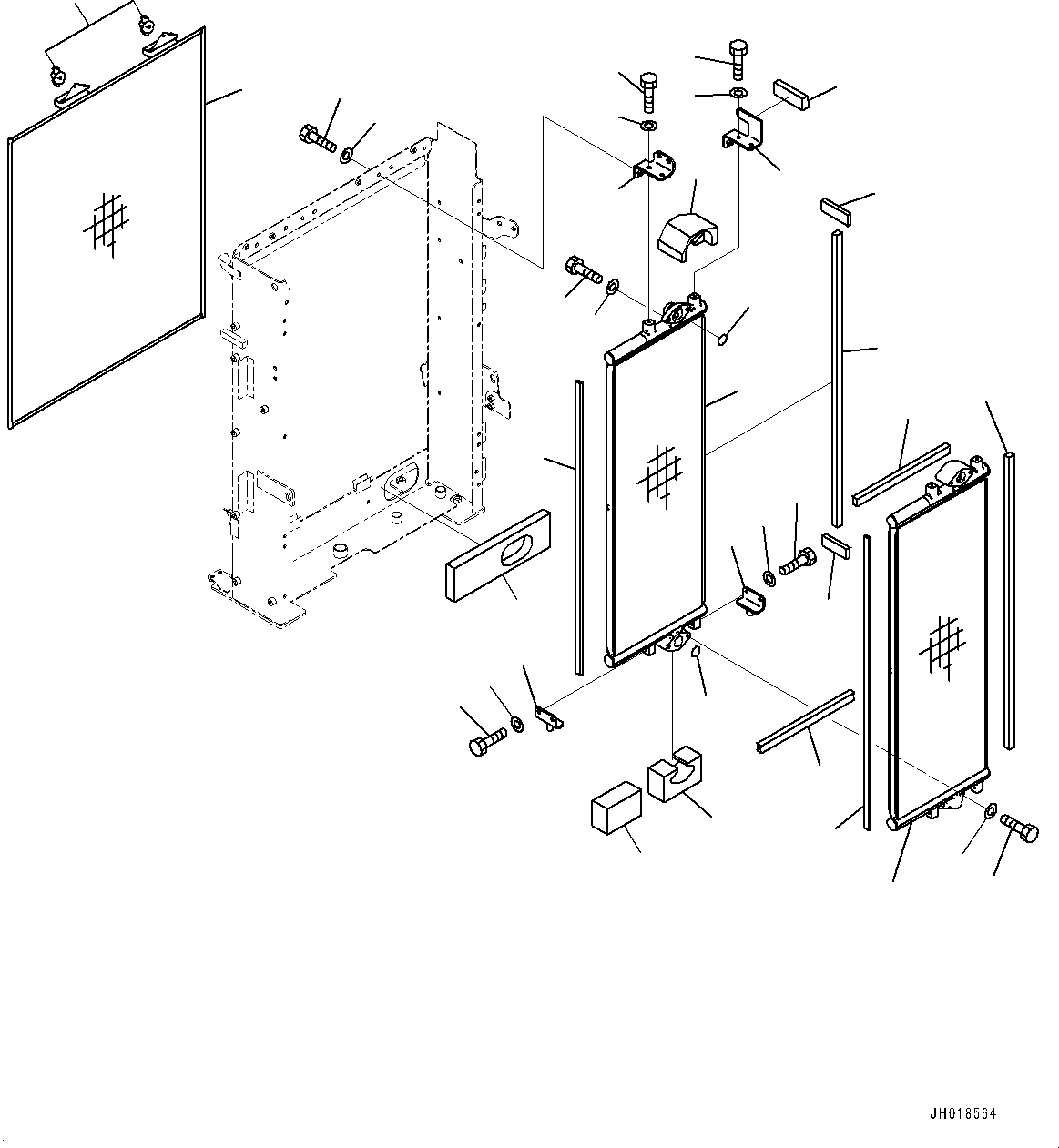 Mobile crushers and recyclers Komatsu / BR380JG-3 S/N 5001-UP(1001495C) / Cooling System, Oil Cooler (#5001-)(C001002 : C0100-001002)