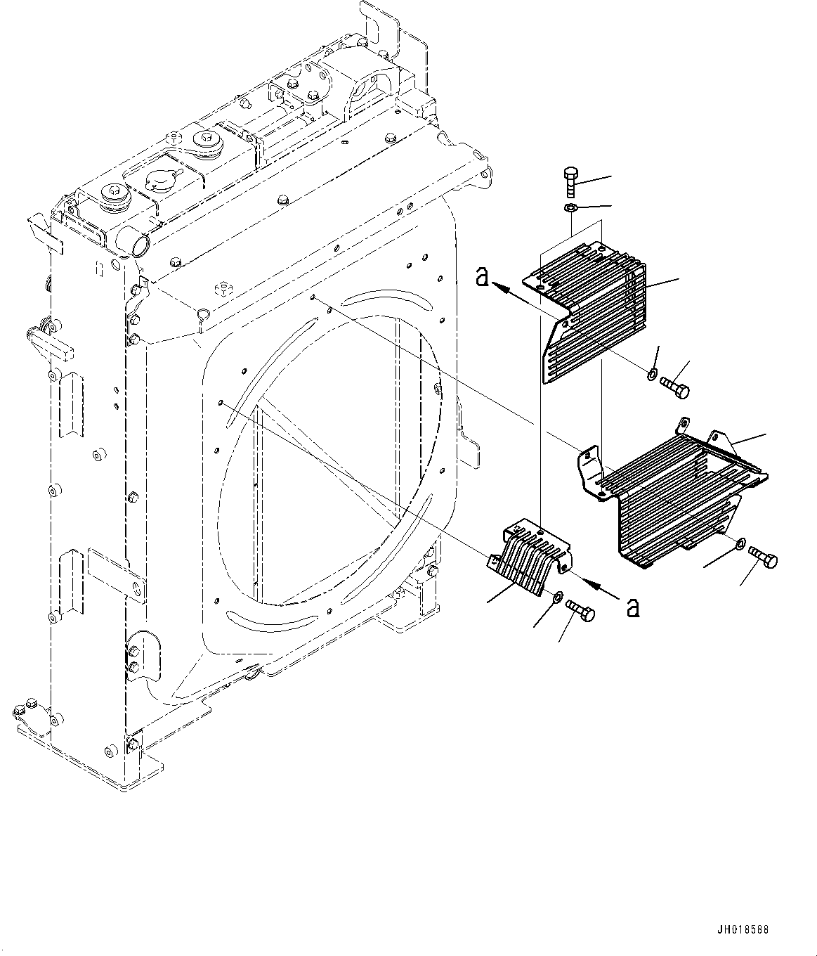 Mobile crushers and recyclers Komatsu / BR380JG-3 S/N 5001-UP(1001495C) / Cooling System, Fan Guard (#5001-)(C001007 : C0100-001007)