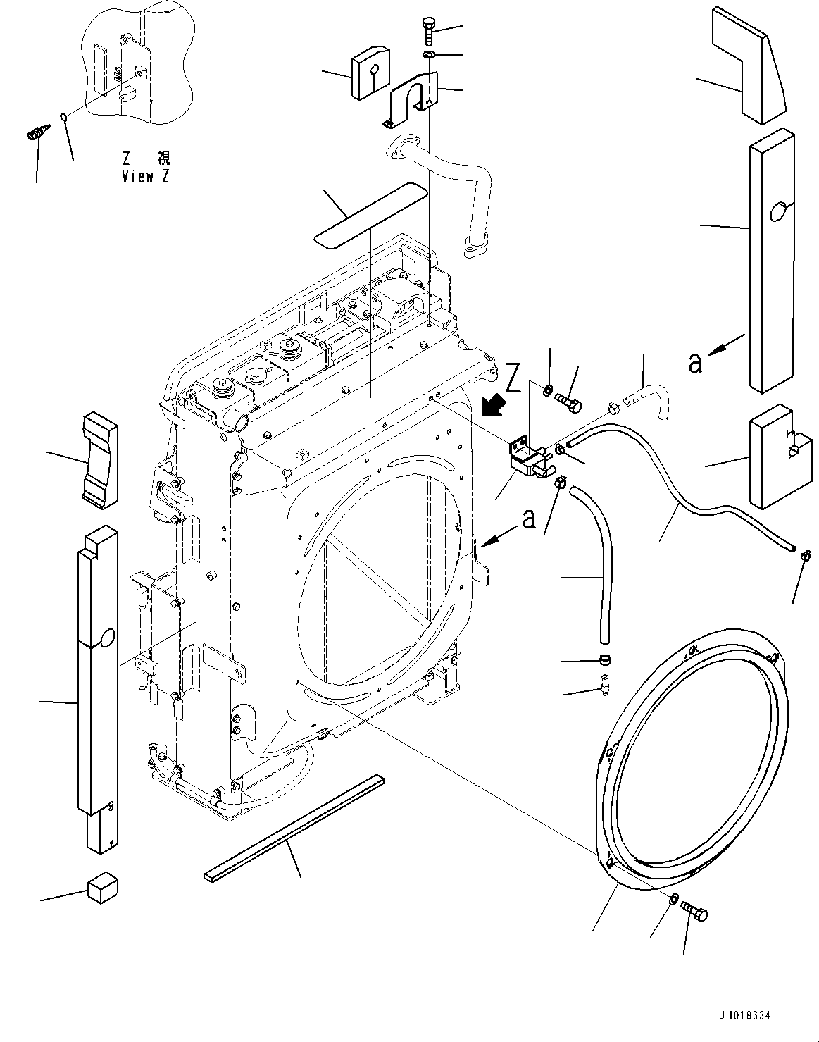 Mobile crushers and recyclers Komatsu / BR380JG-3 S/N 5001-UP(1001495C) / Cooling System, Cover and Sensor (#5001-)(C001009 : C0100-001009)