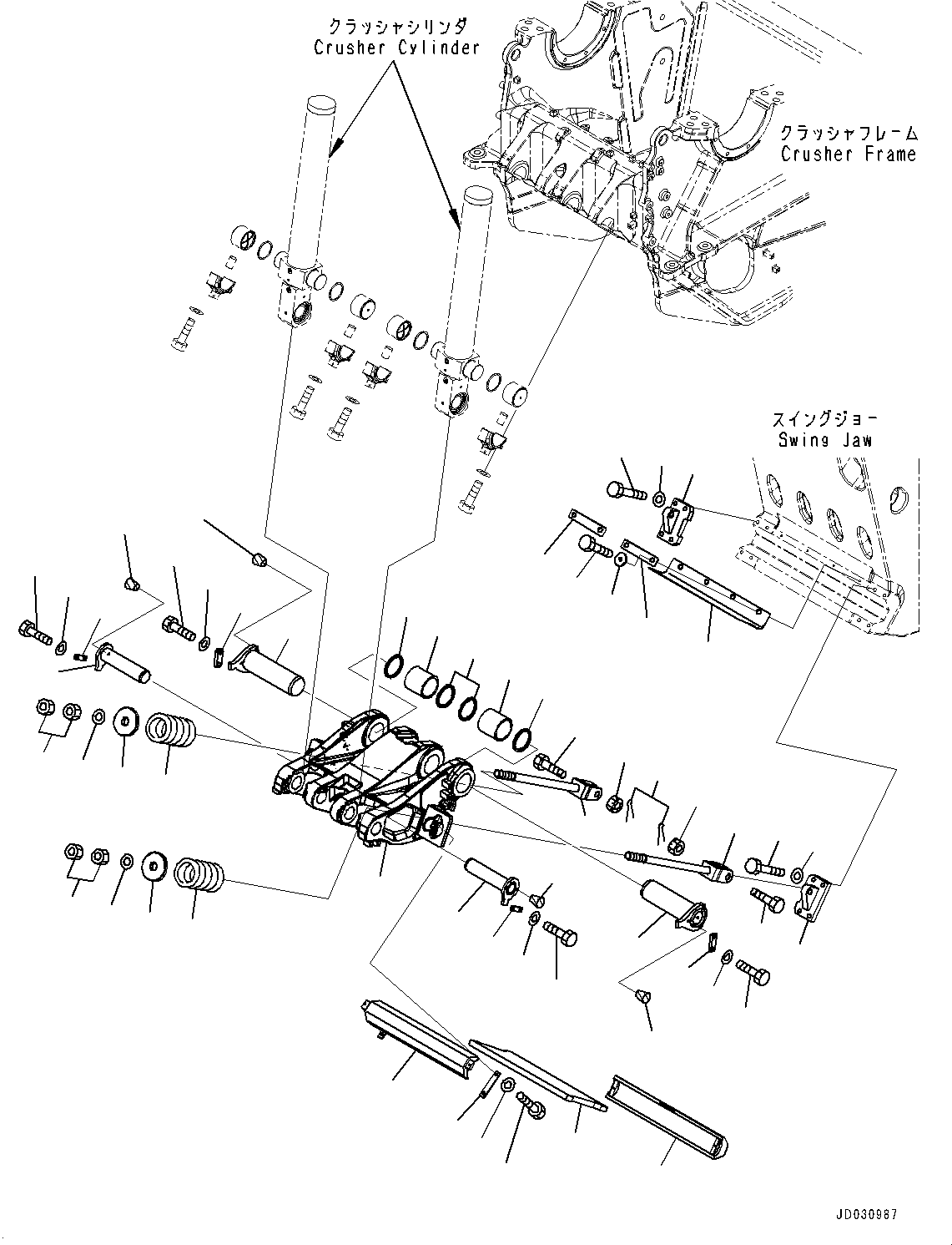 Mobile crushers and recyclers Komatsu / BR380JG-3 S/N 5001-UP(1001495C) / Crusher, Setting (#5003-)(T007004 : T1640-005004)