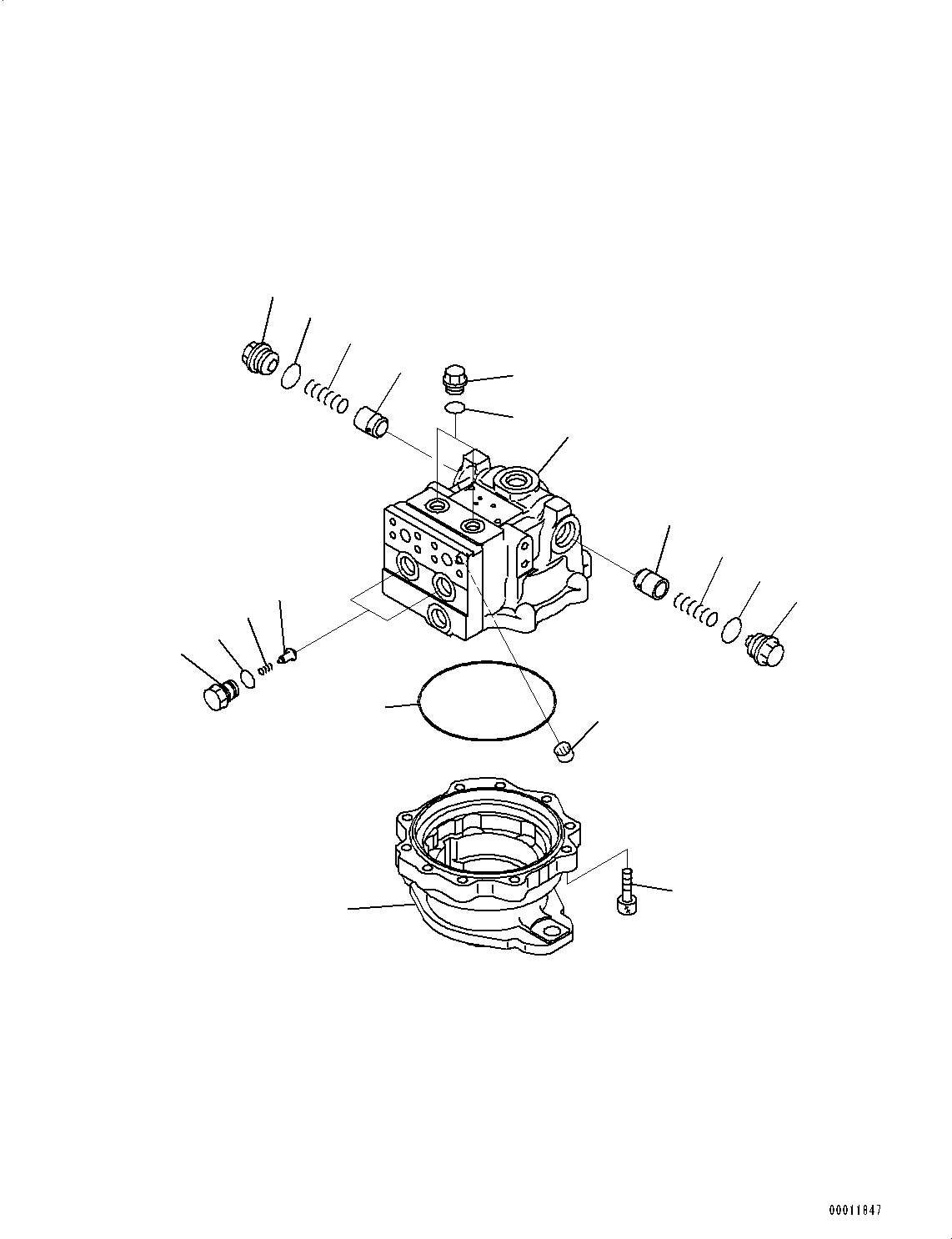 Mobile crushers and recyclers Komatsu / BR380JG-3 S/N 5001-UP(1001495C) / Crusher Motor Mounting, Inner Parts, Crusher Motor (1/3) (#5001-)(T015003 : T1642-001002)